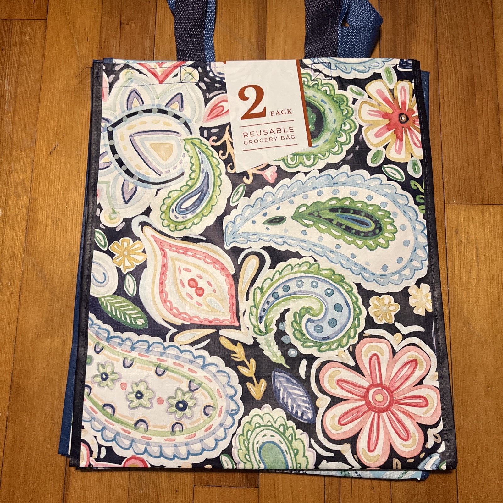 MEDIUM Reusable Shopping ToteBags Eco-Friendly 2 Pk MARSHALLS 16 x 13 1/2 PLAID