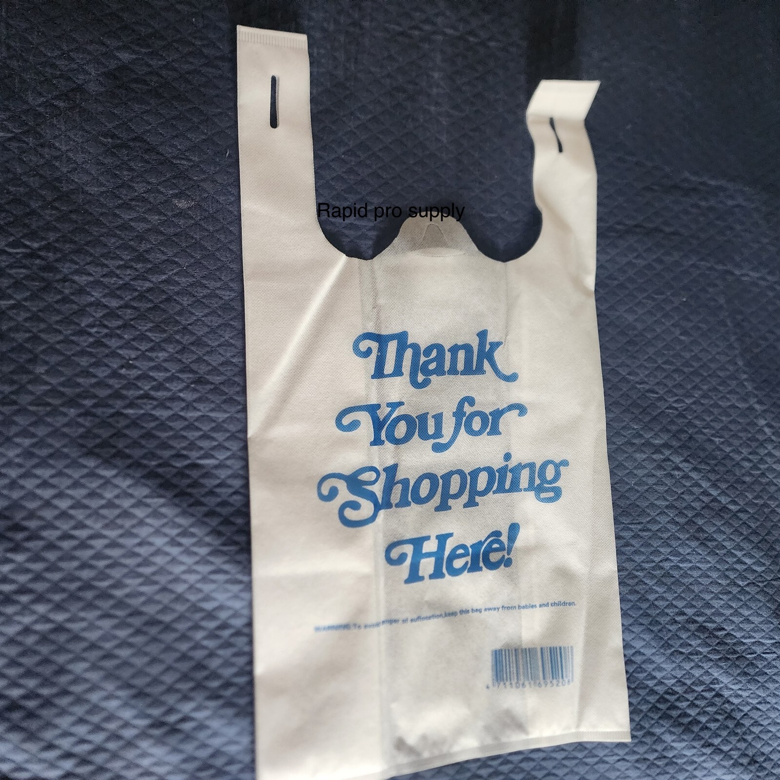 120 pcs Non-Woven Reusable heavy-duty bag White Thank You