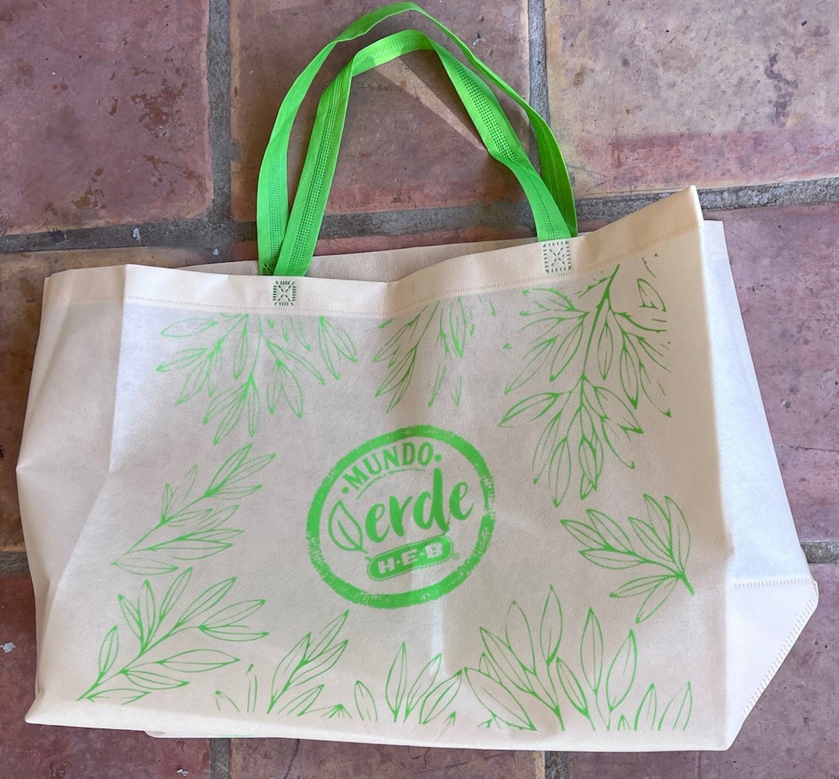 HEB Reusable Bag Tote Mundo Verde Series 20″ x 16″ BIG SIZE Bag New HEB Mexico