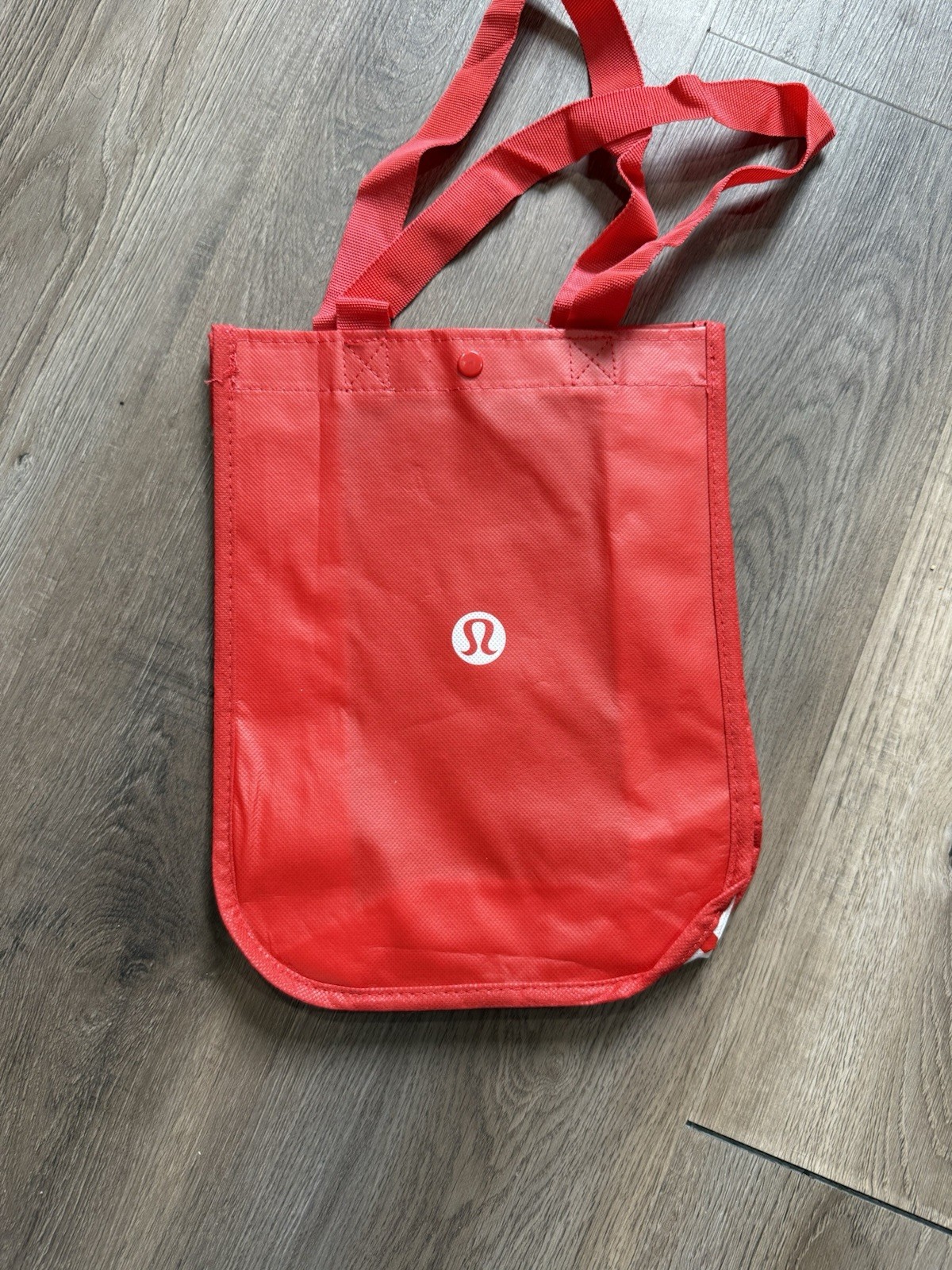 Lululemon Shopping Gift Bag Logo Reusable Small Tote Red and White