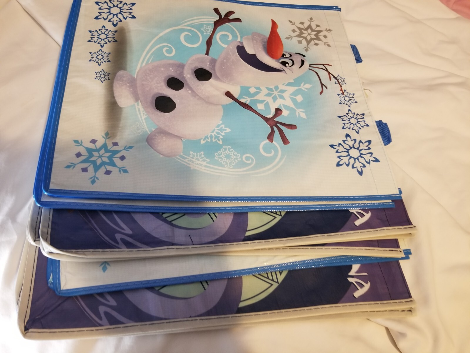 LOT OF 6 Disney Frozen Reusable Tote Shopping Bag MOANA DISNEY OLAF SNOW