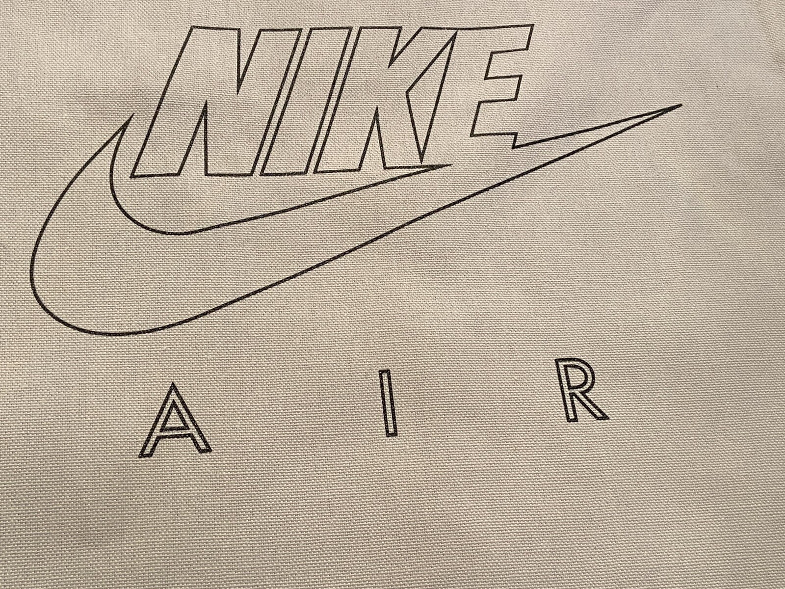 Nike AIR Shopping Tote Hand Bag Reusable White Cloth 16” x 15” – Two Bags!
