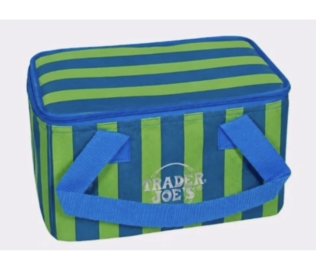 Trader Joe’s Green Insulated Reusable Shopping Bag Zipper 1.5 gal