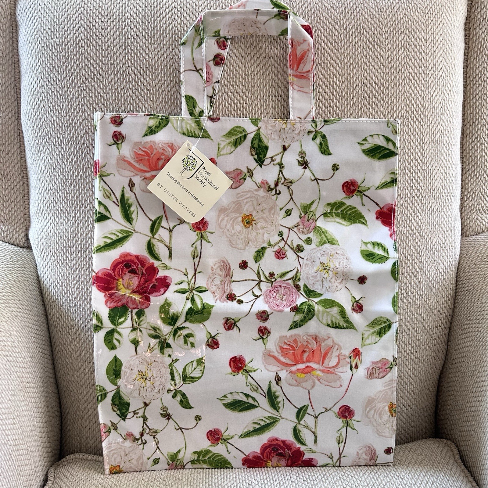 Royal Horticultural Society Traditional Rose PVC Tote Bag Ulster Weavers
