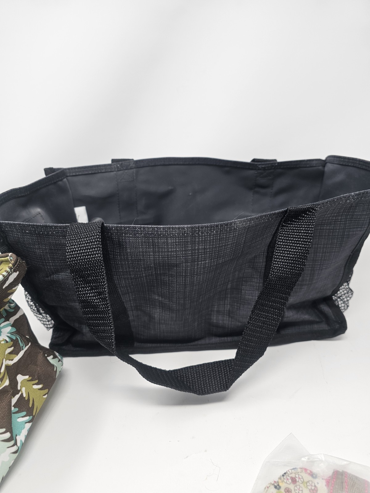 Thirty-One Bundle Organizing Utility Tote Charcoal Crosshatch + Littles Tote