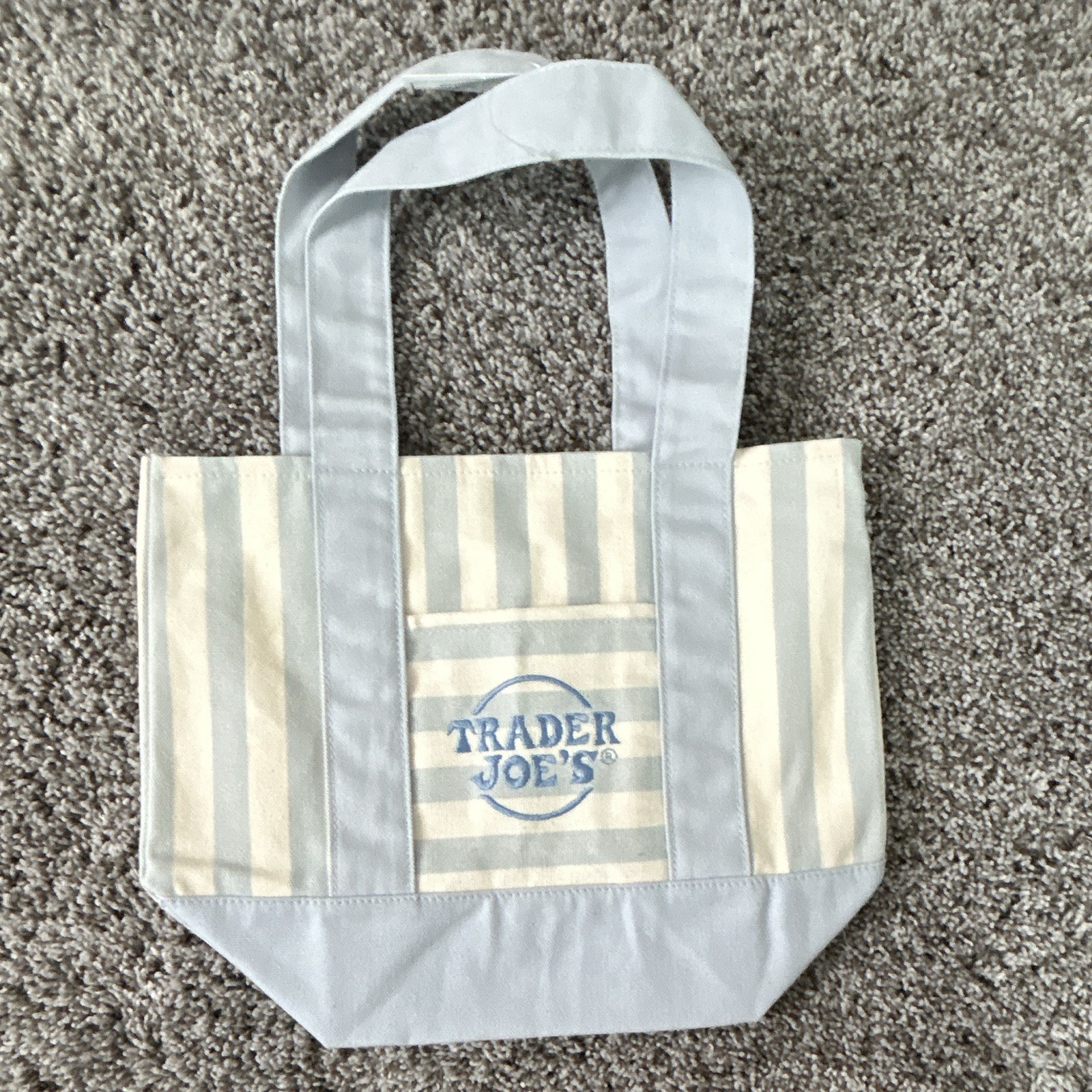 Trader Joe’s Small Canvas Stripe Tote Bags Lot of 4 Multicolor 10×13 in