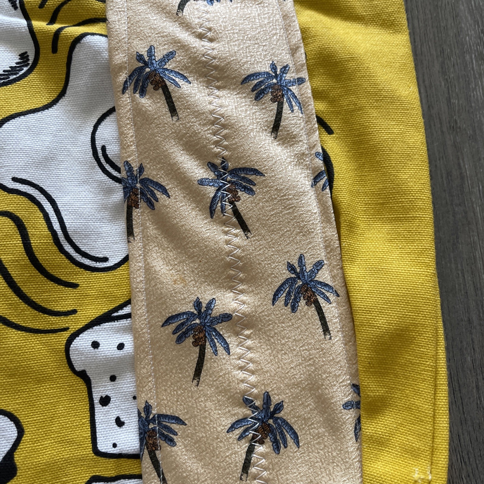 Trade Joes Tote Bag With Upcycled Tie Handles 19 1/2 X 13 1/5 X 4 1/2
