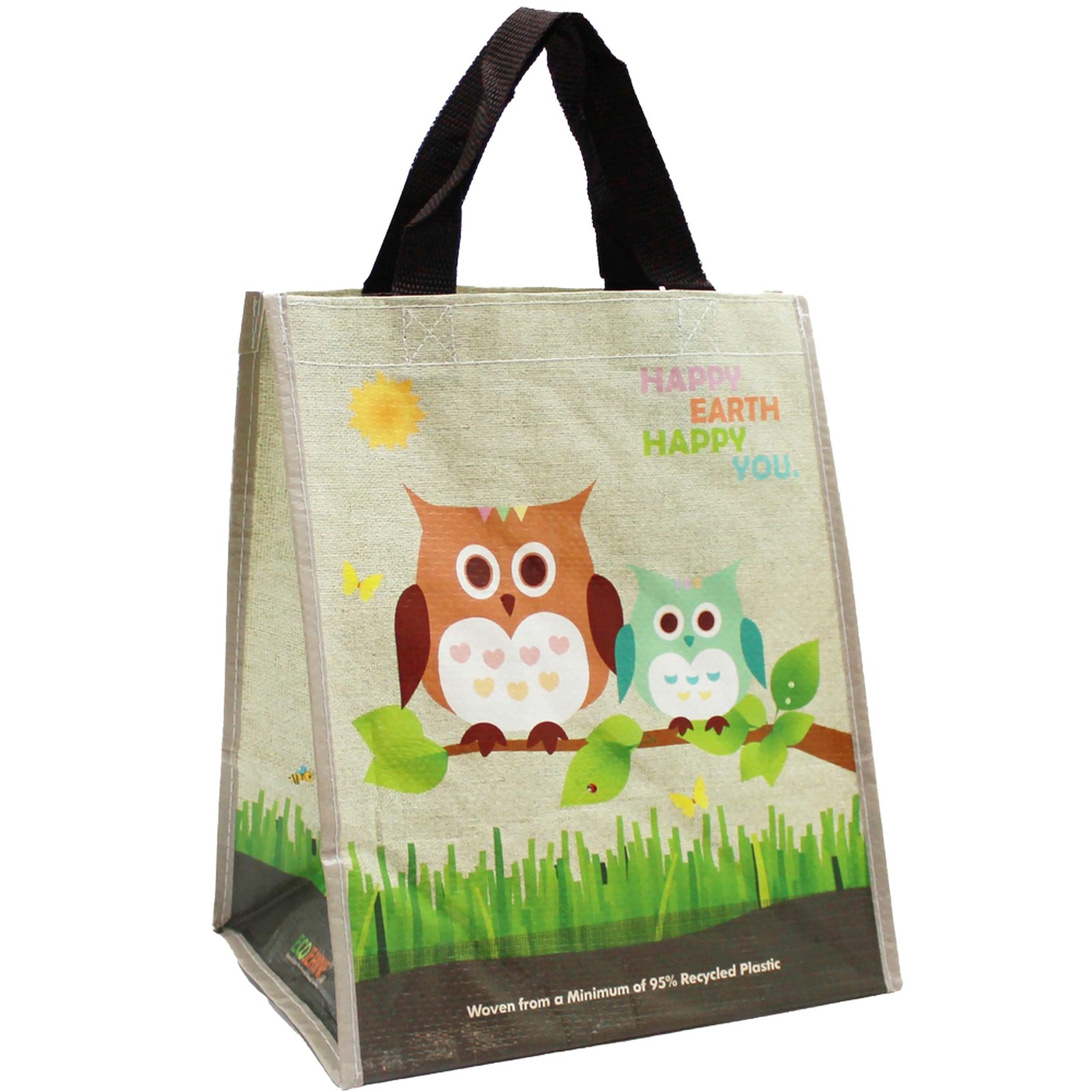 1 PCS Laminated Mini Woven Reusable Grocery Shopping Bag Recycled Plastic