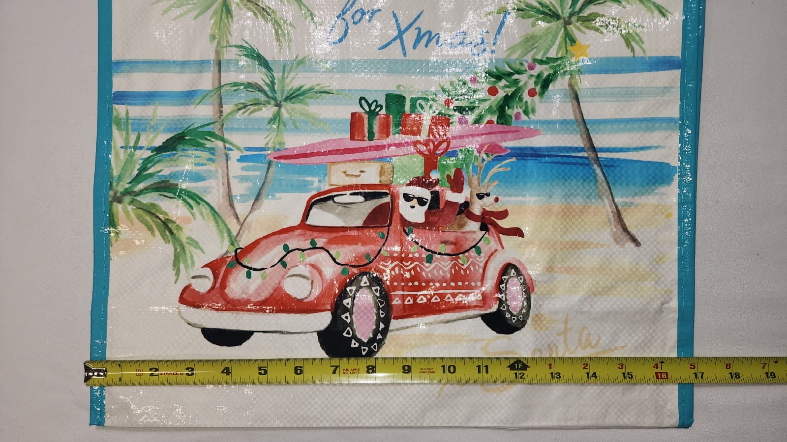 NEW 2 pack Reusable Tote Bags Eco Gift / Shopping Bag Christmas Palm Trees