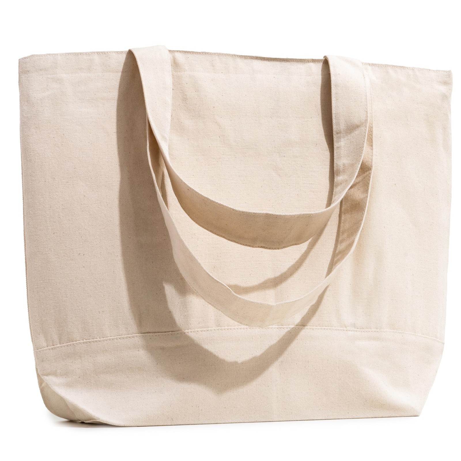 (Not Made In China) Canvas Tote Bags 3-Pack, 15″x18.5″ Reusable Cotton Shoppi…