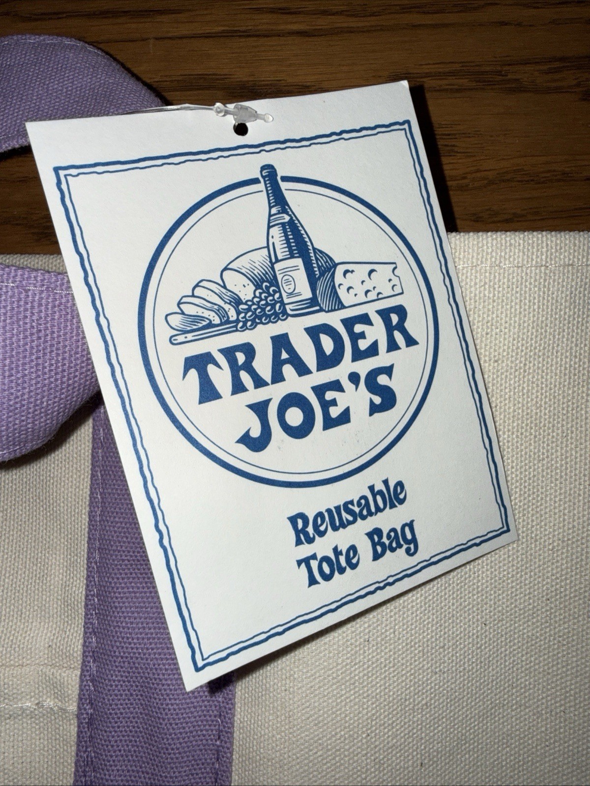 Trader Joe’s Canvas Large Purple Shopping Bag Limited Tote Lavender New W/Tags