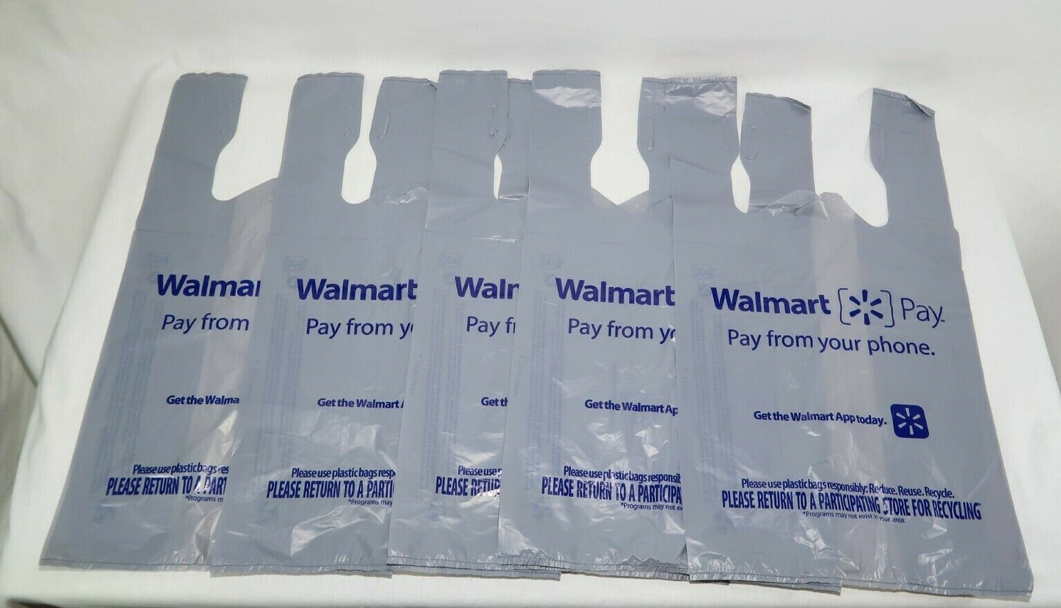 Walmart Plastic Grocery Bags Single Use New Folded Art Crafts Trash Bag