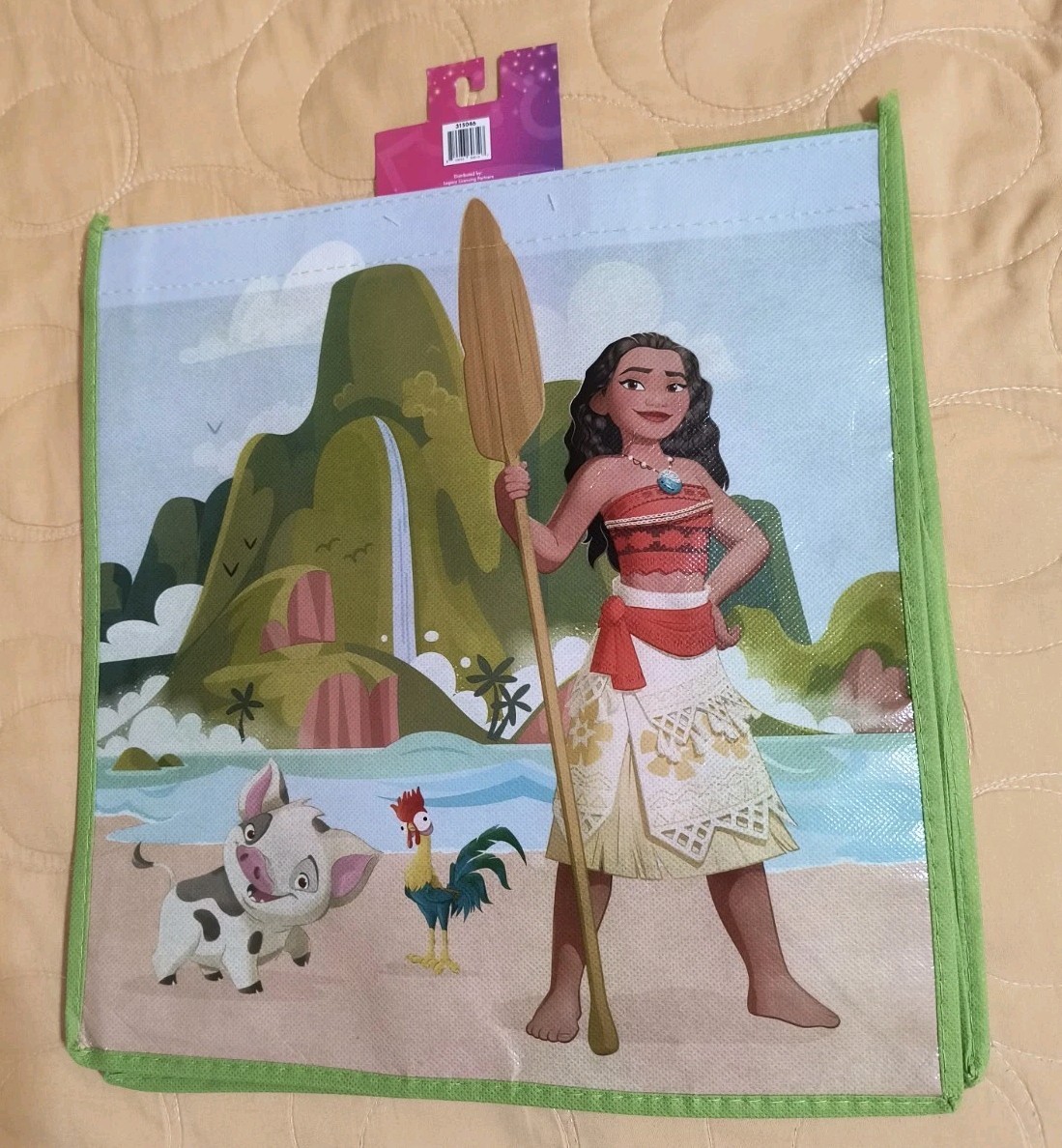 Disney MOANA Green Shopping/Gift Tote Bag with Handles New! Free Shipping!