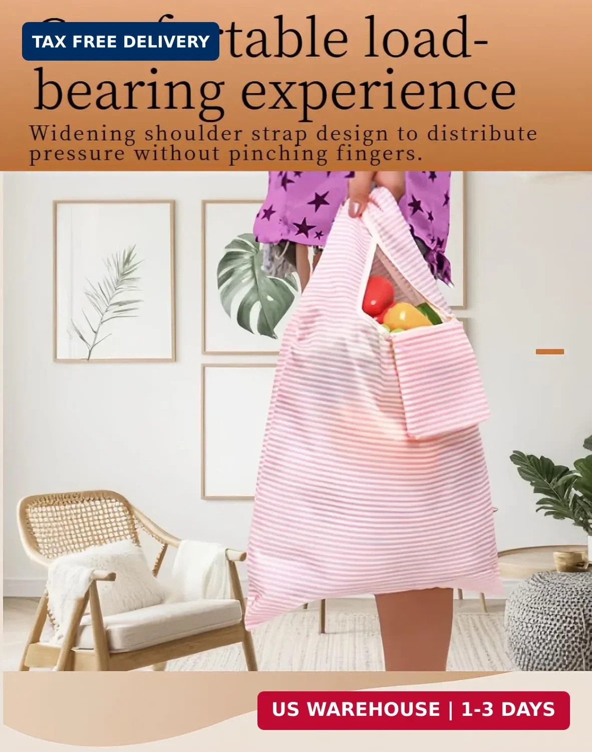 2 Pack Reusable Foldable Grocery Bags – Waterproof 20×14 Inch Tote with Pockets