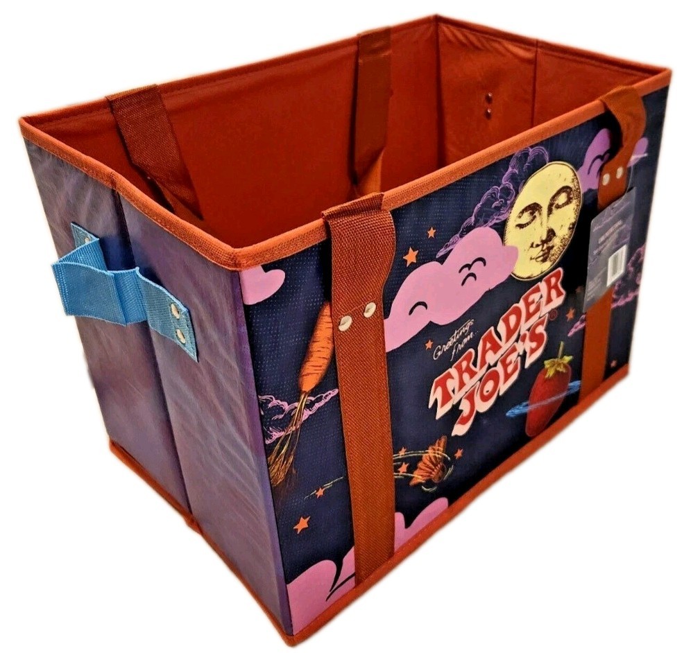 Trader Joe’s Tote Bag Stand Up Collapsible Grocery Sturdy Durable Reusable NEW