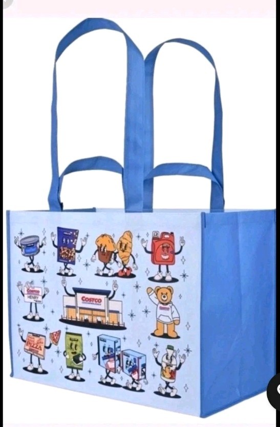Costco Wholesale CARTOON CHARACTER V2 Reusable Shopping Bag Heavy Duty Tote NEW!