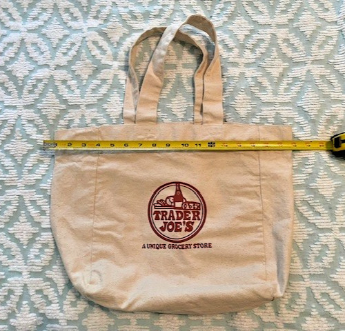 Vtg Trader Joe’s Rare Double Handle Cotton Logo Tote Bag Reusable beige Clean