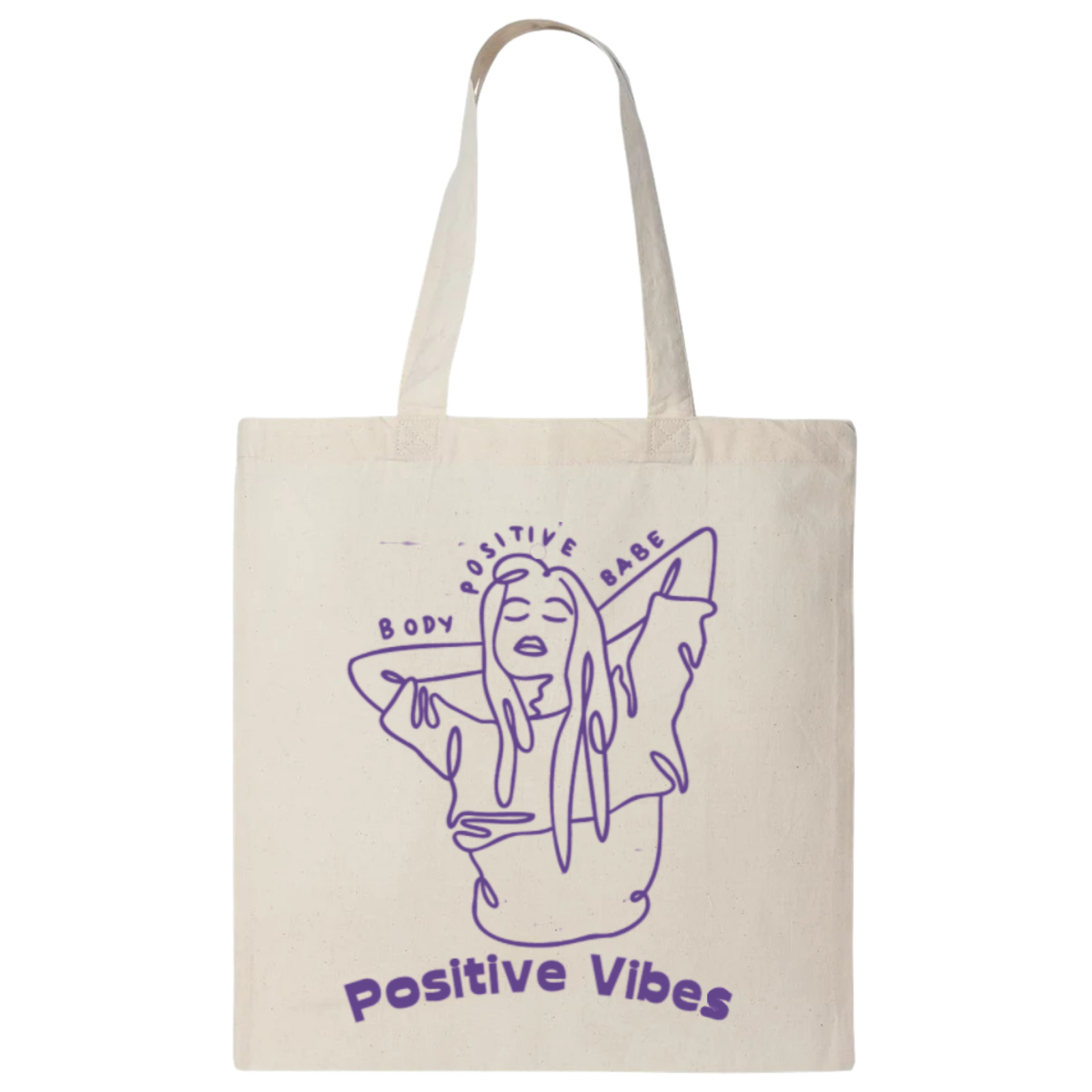 Positive Vibes Aesthetic Tote Bag Reusable Eco Friendly