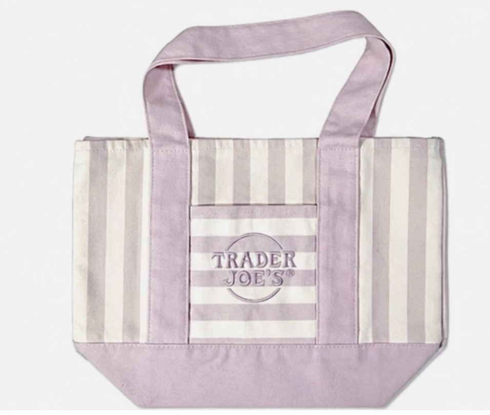 Authentic Trader Joe’s Striped Canvas Mini Tote *Choose Color* Same Day Ship