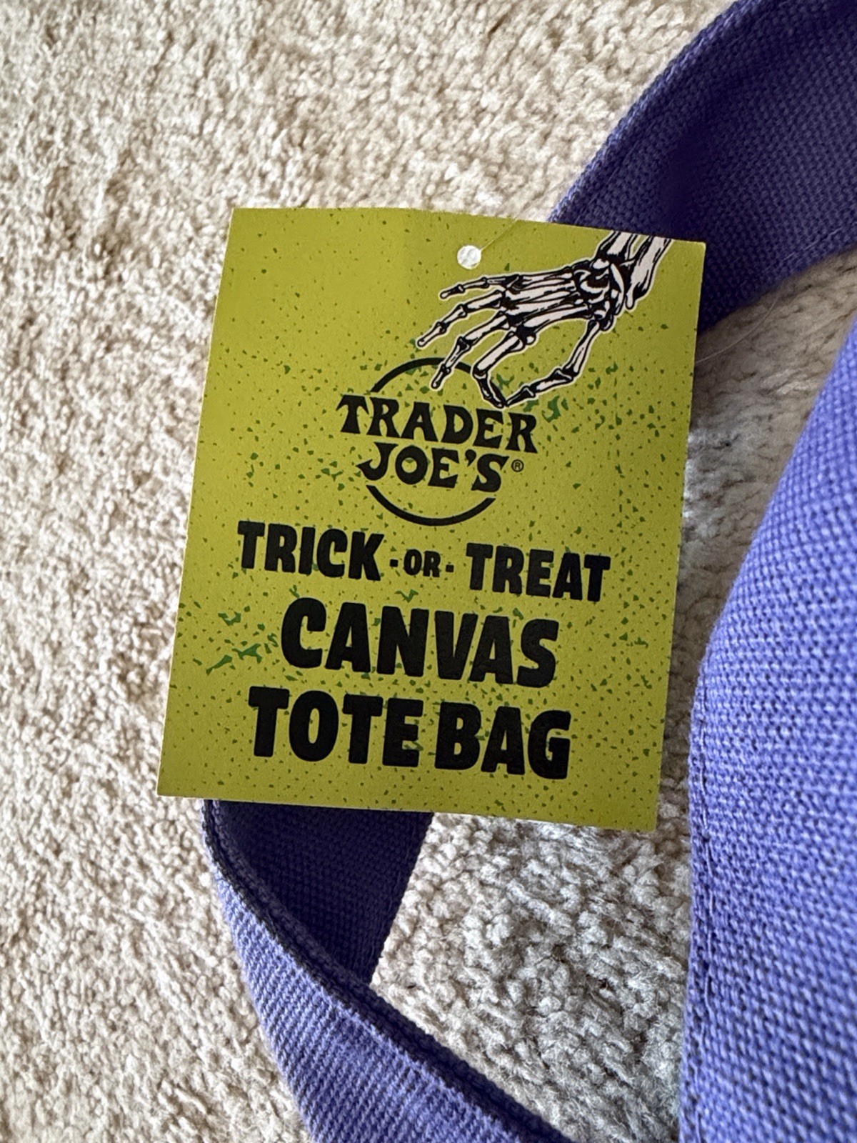 Trader Joe’s Trick-or-Treat Canvas Tote Bag Multicolor Cotton Polyester Foldable