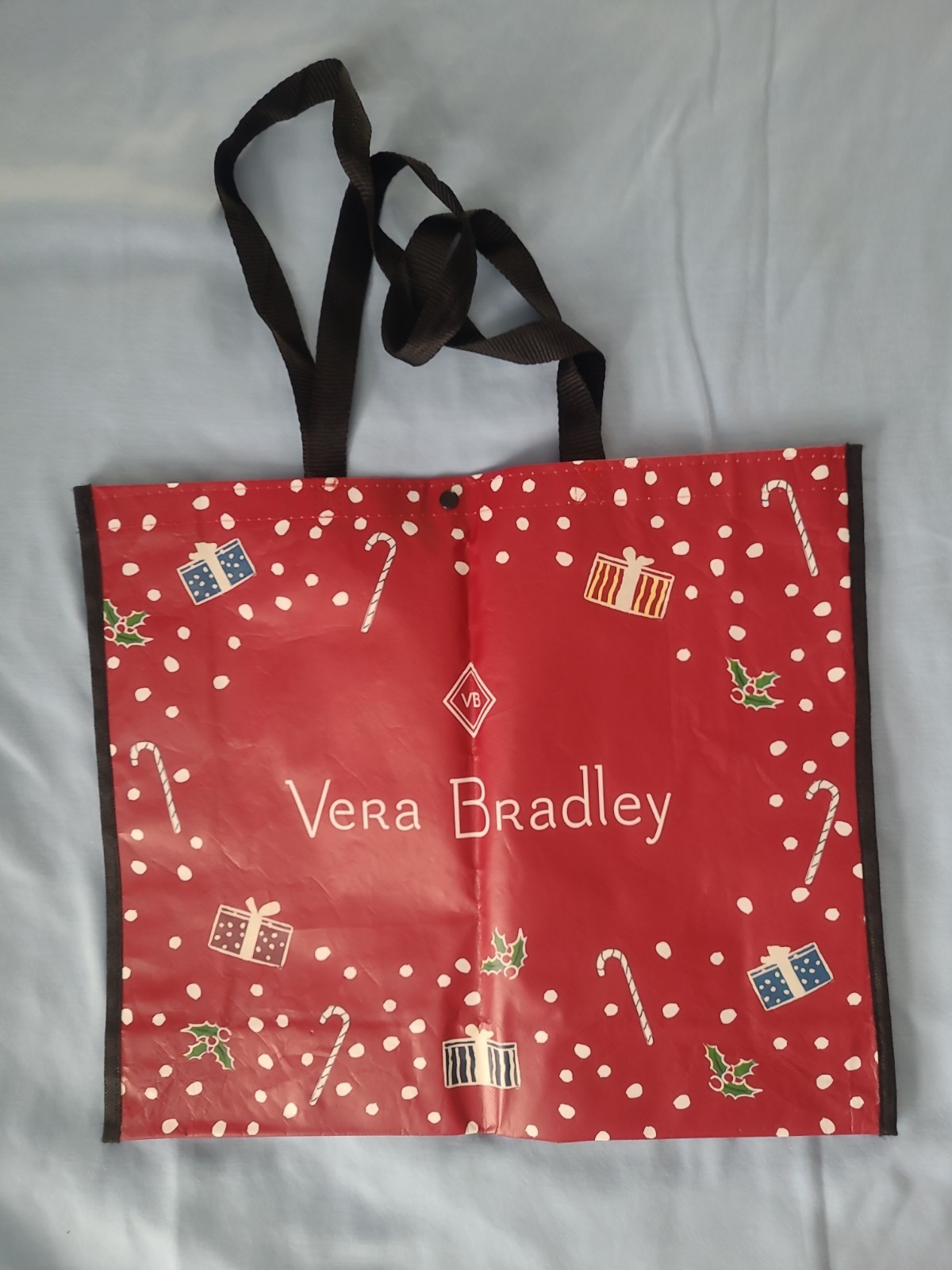 Vera Bradley Lot of 6 Reusable Shopping Bags Including Holiday, Black Floral