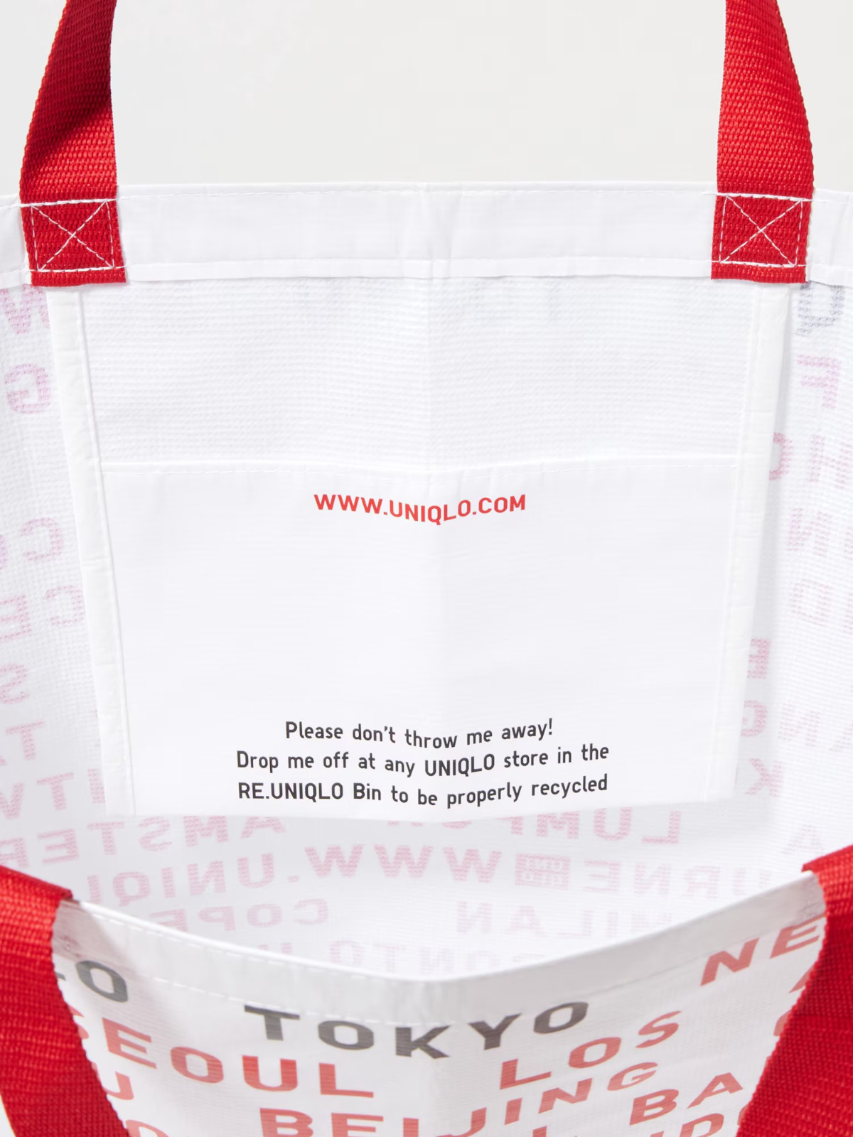 UNIQLO Limited Edition Reusable Shopping Tote City Collectible – White/Red – NEW