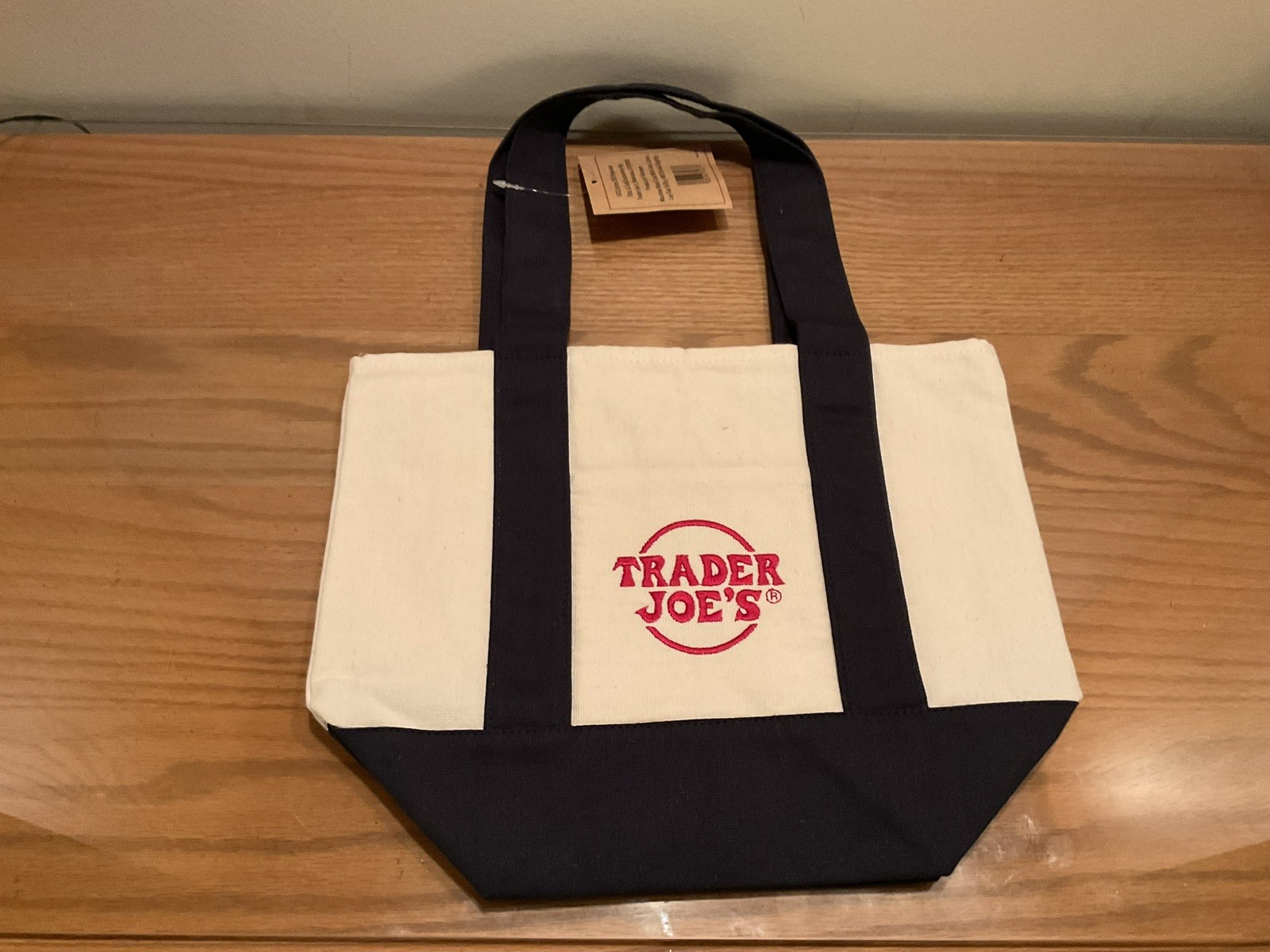 3 Trader Joe’s Mini Canvas Reusable Totes – Red – Blue – Green