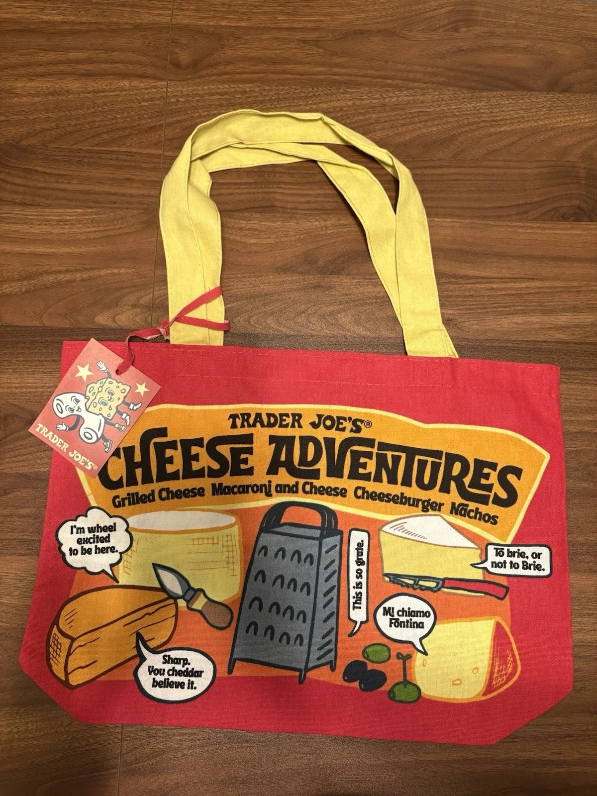 U PICK 1 🧀 Trader Joe’s NEW Cheese HEAVY DUTY COTTON GROCERY SHOPPING TOTE BAG