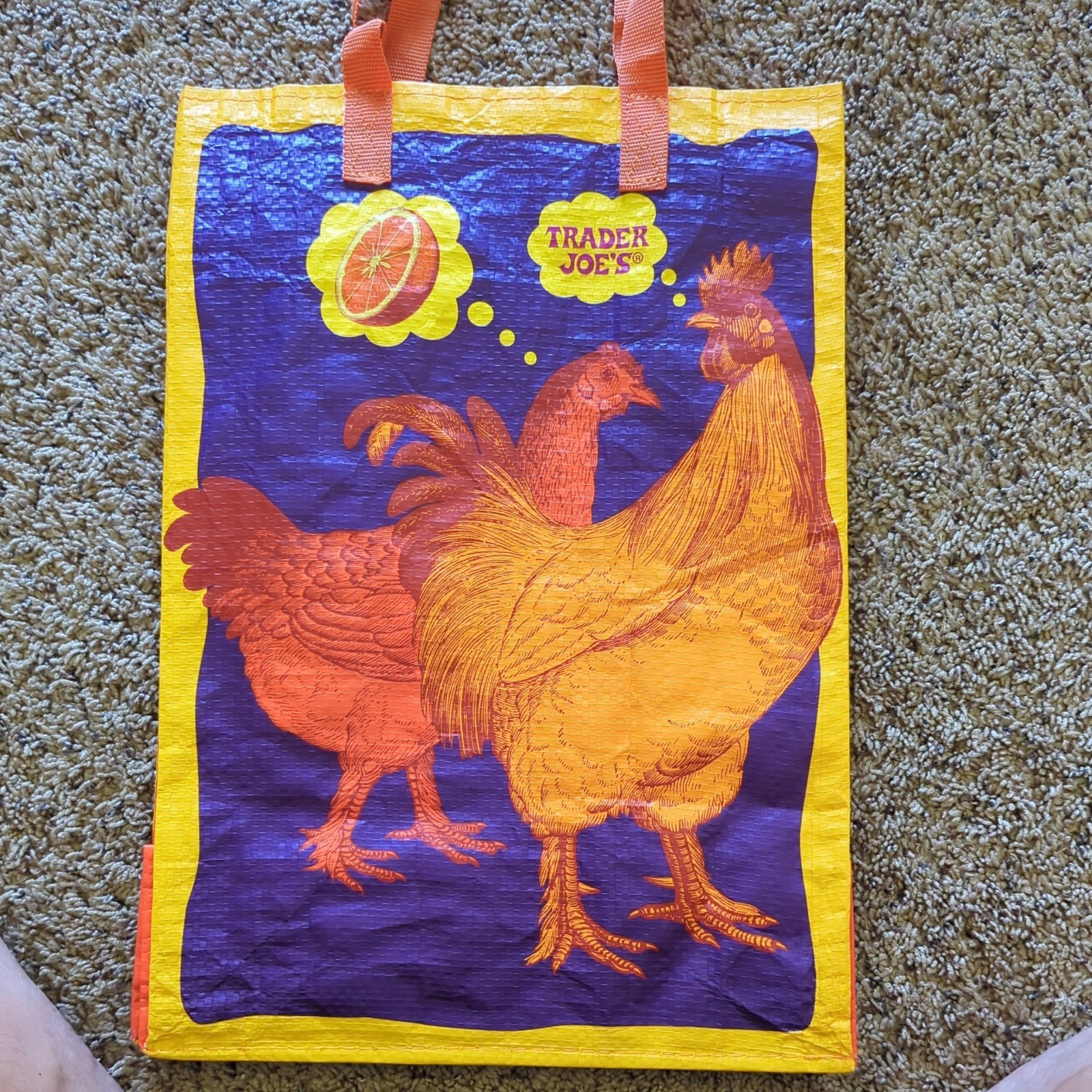 Trader Joe’s Orange Chicken Reusable Shopping Bag Rare Retired Tote GUC