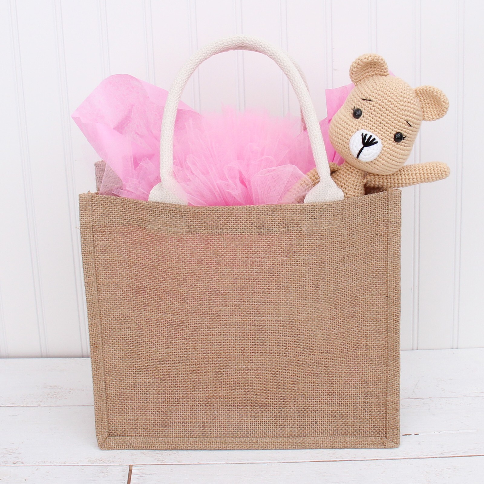 Threadart Jute Tote Bags Fine Burlap Reusable Bridal Shopping Beach – Bulk Packs