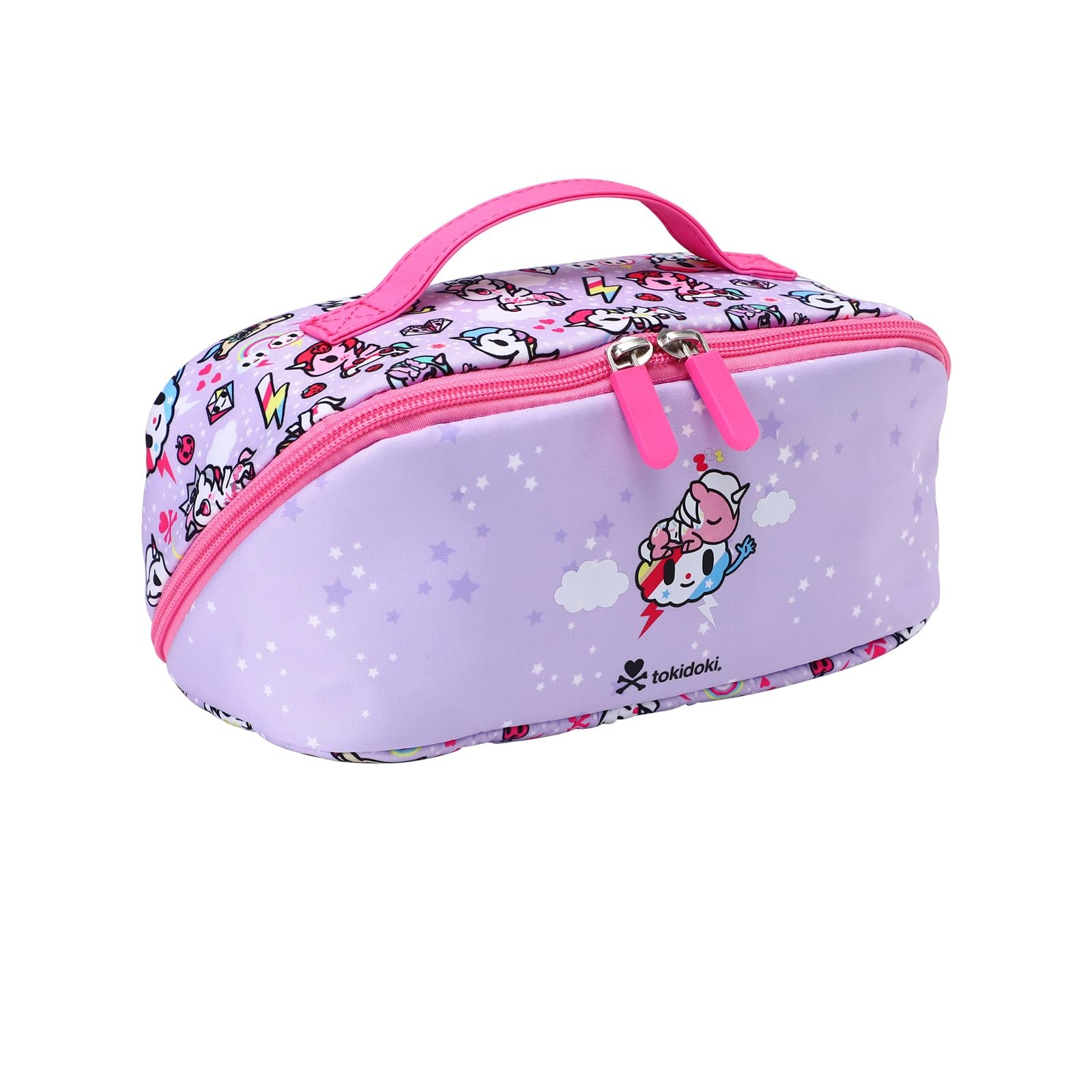 tokidoki Lay Flat Makeup Bag,Large Capacity Unicorno Travel Bag Pink