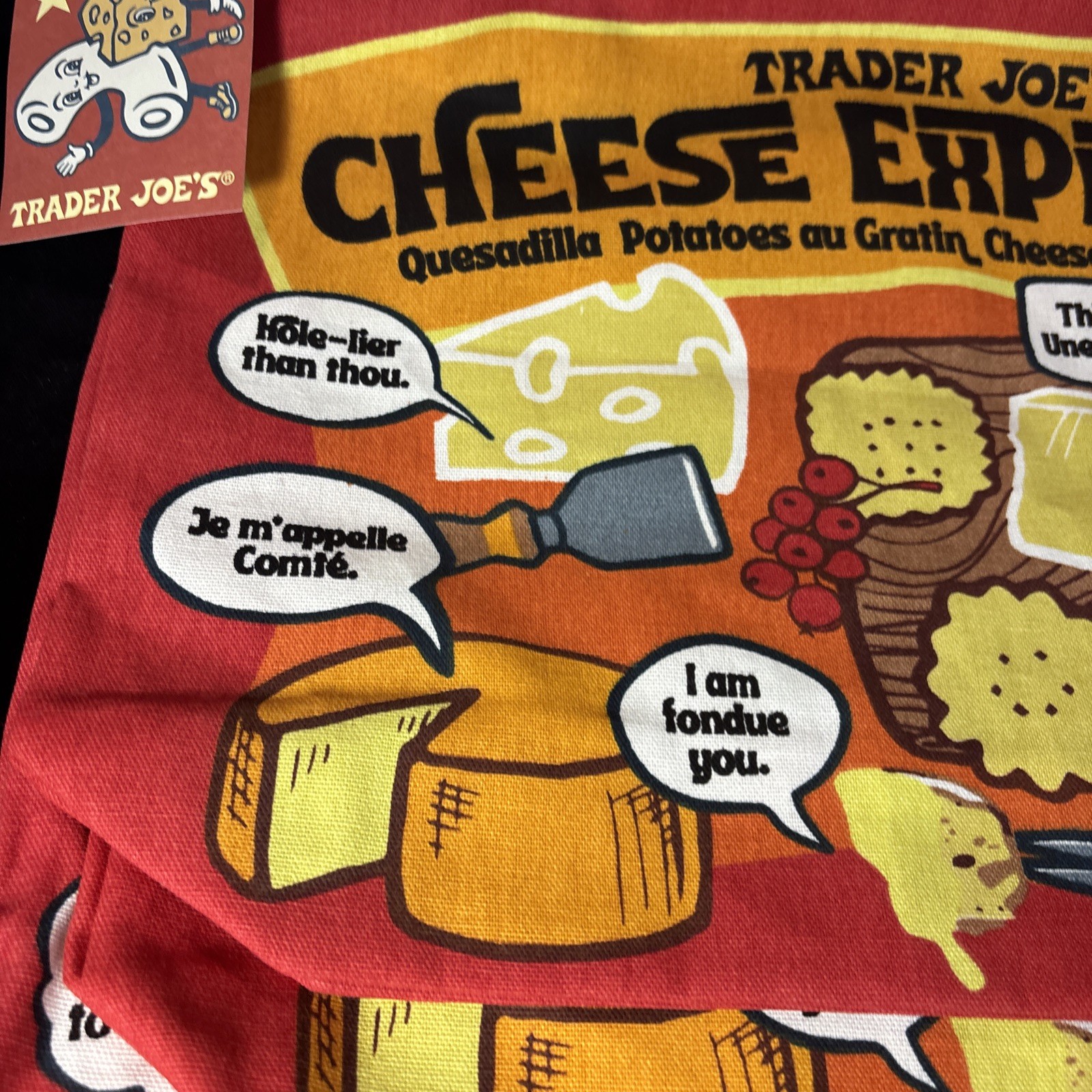 (3) Trader Joe’s Bag NEW Cheese Experience Canvas Shopping Bags Heavy Duty