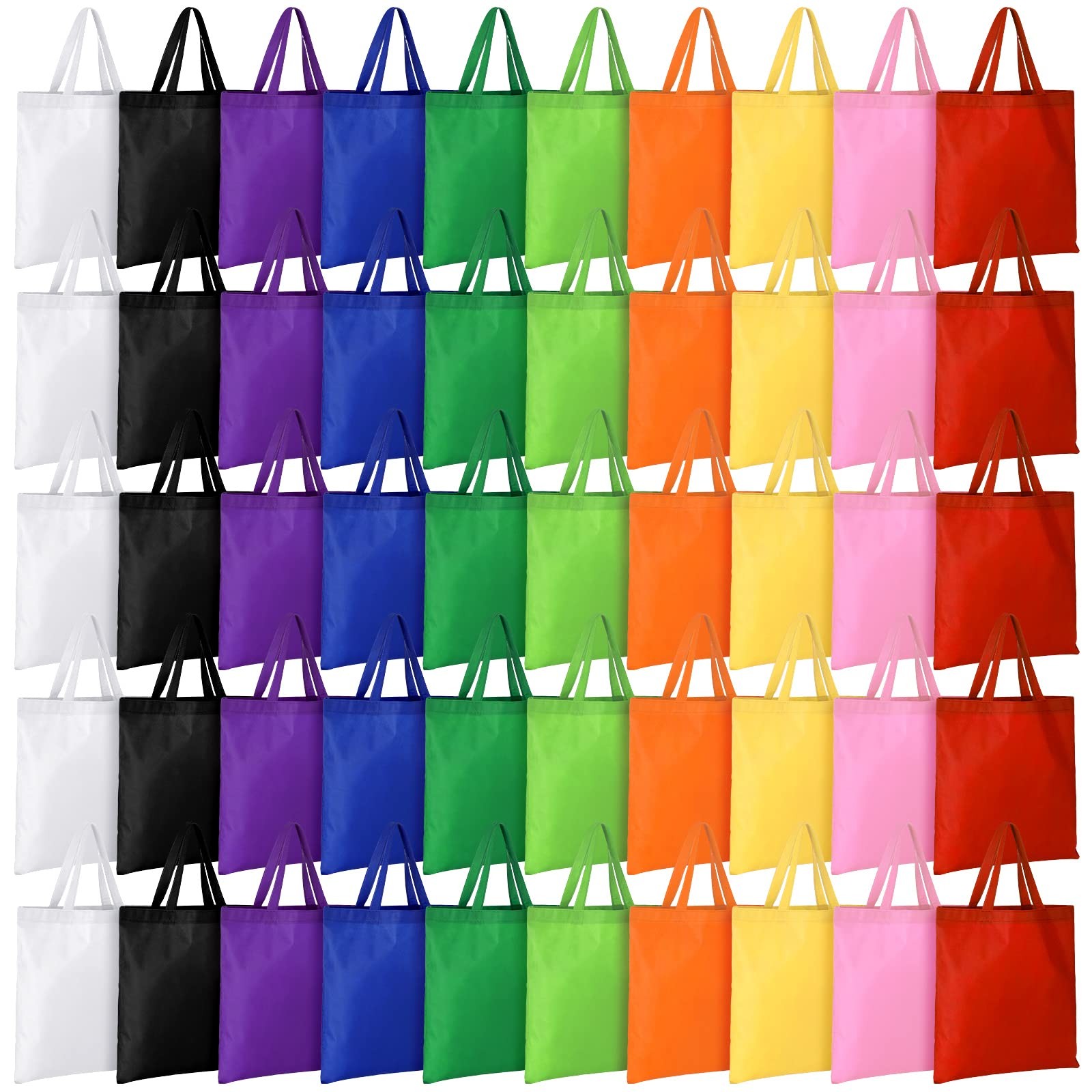 Woanger 100 Pcs Bulk Tote Bags 15” x 16” Reusable Fabric Shopping Canvas Ba…