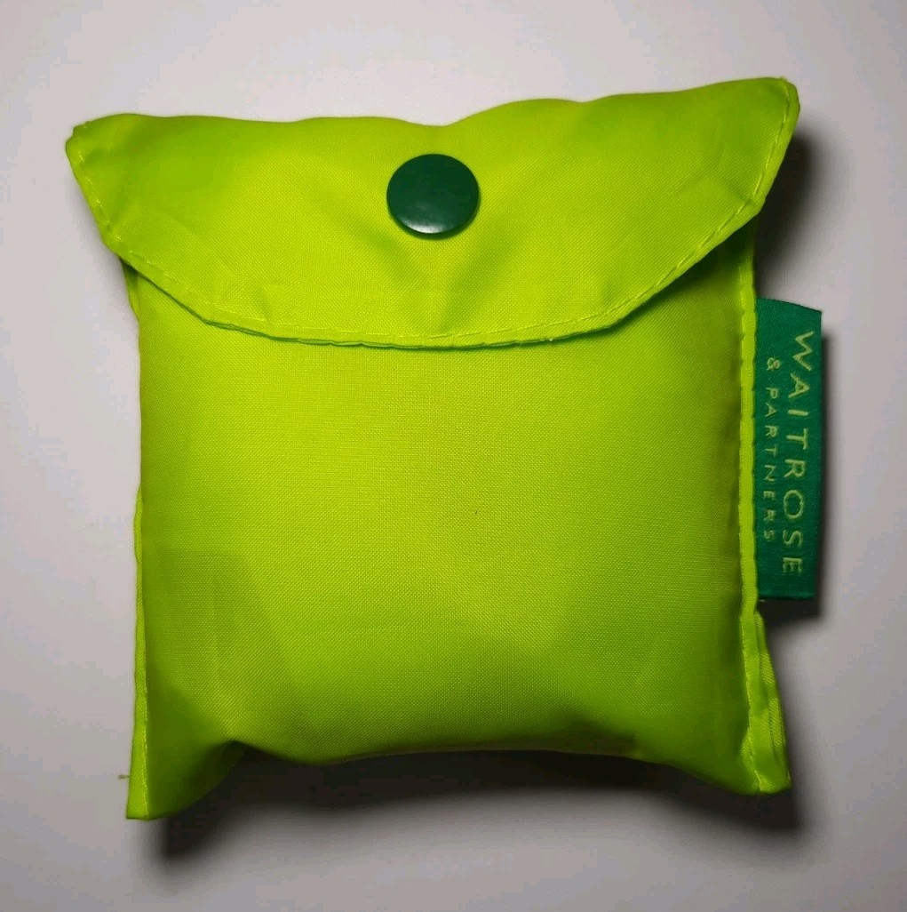 Waitrose & Partner Lime Core Pouch Bag Reusable Shopping Tote Bag Genuine UK