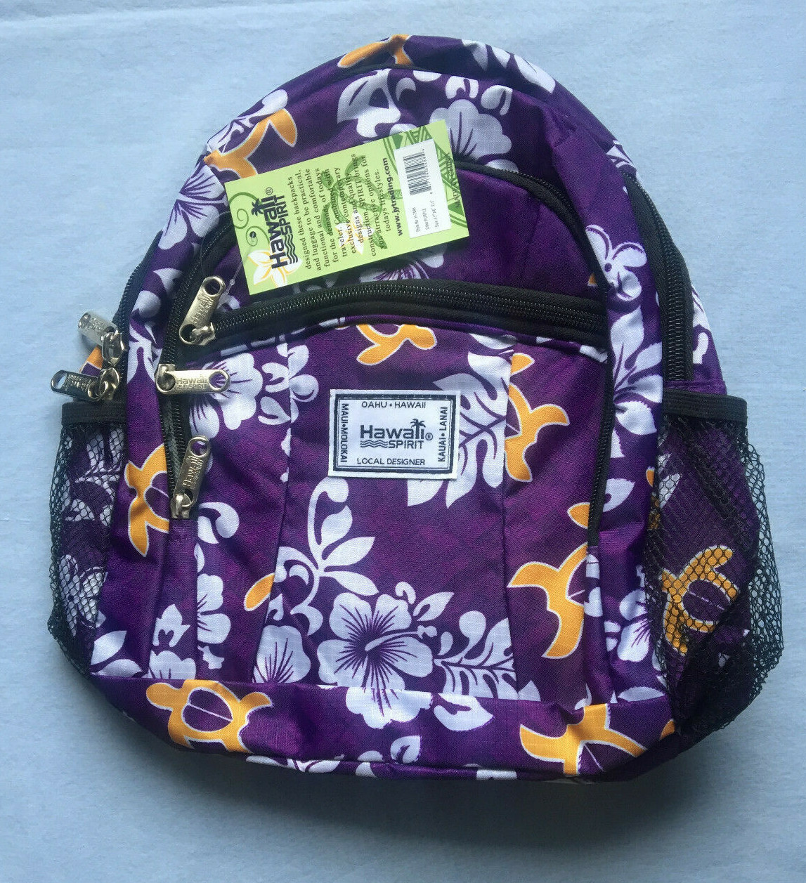 Aloha Hawaii Spirit Backpack Purse Travel Hiking Shopping School Bag 7045 Purple