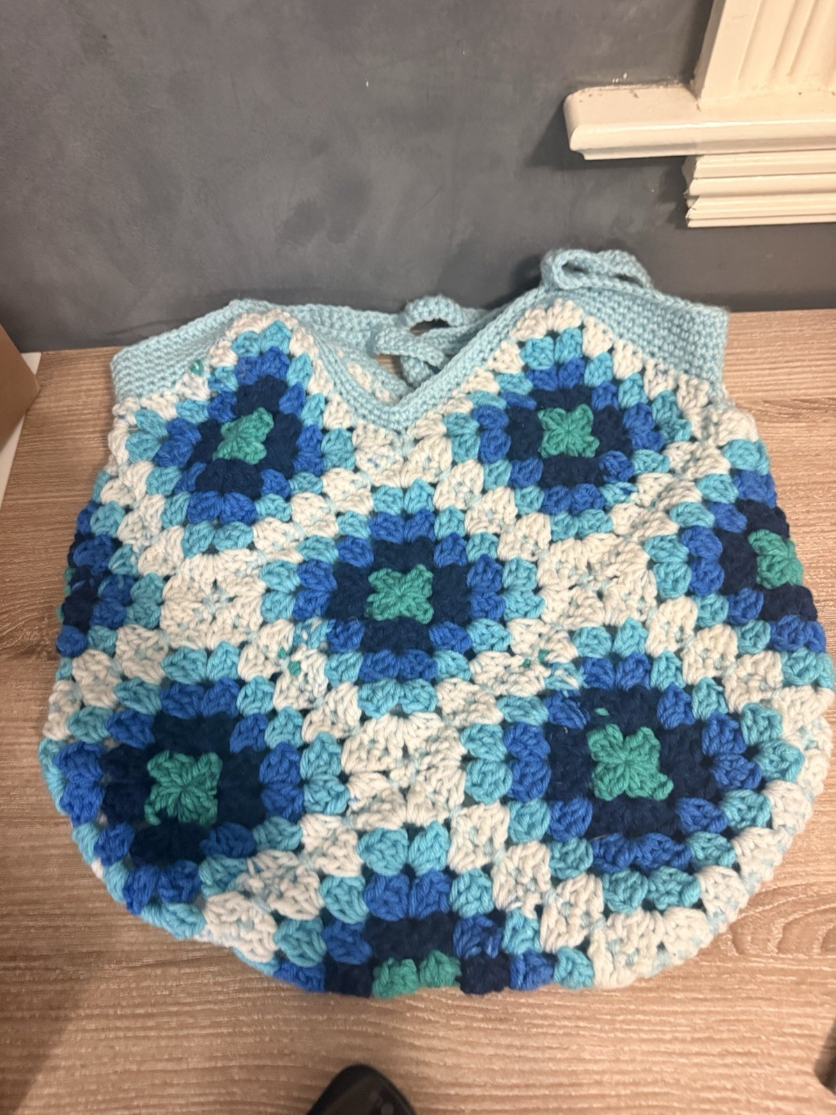 Handmade Crocheted Shopping Bag Multicolor Large 11x8x20 Polyester for all 6