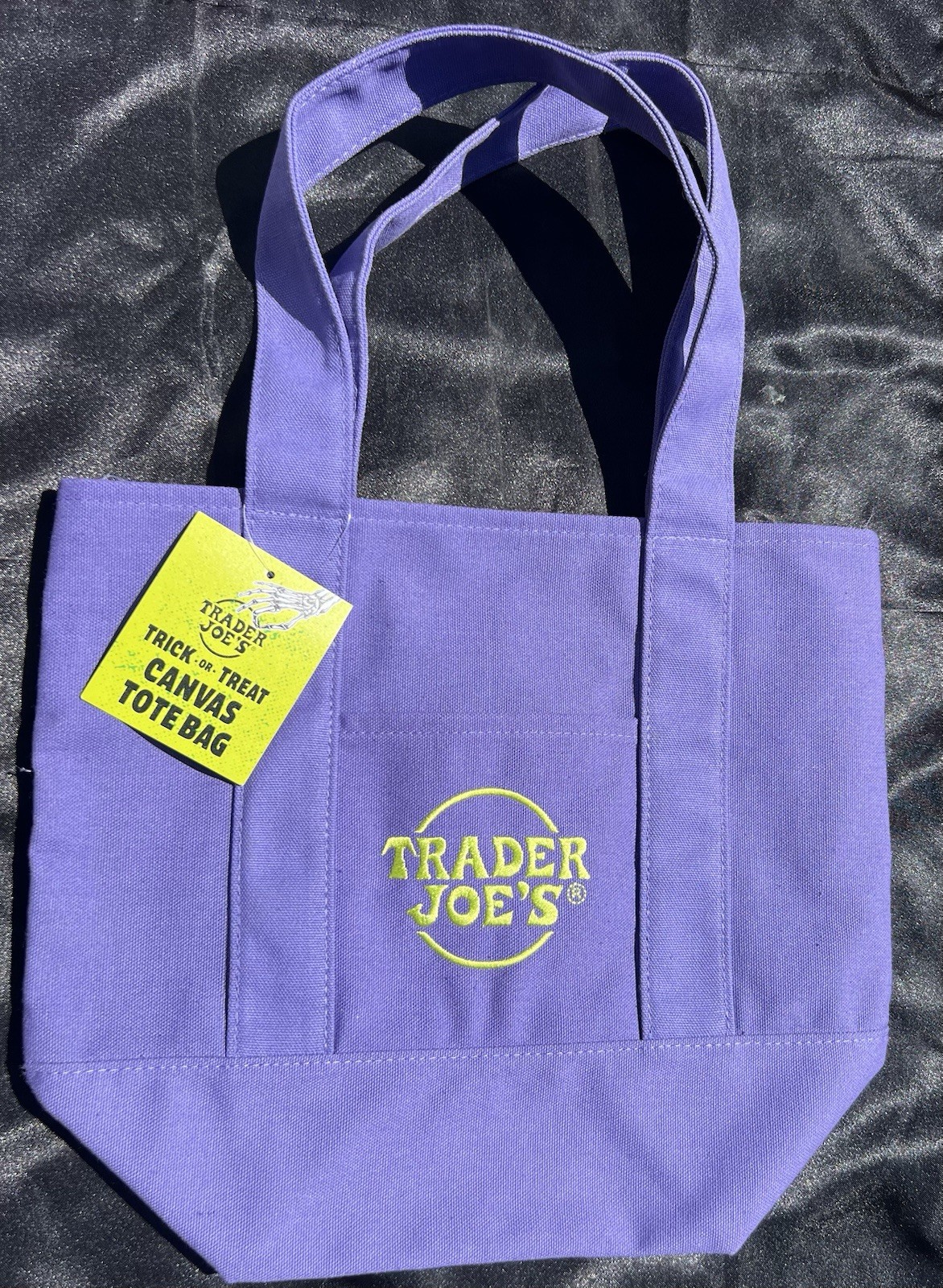 *BNWT* Trader Joe’s Mini Halloween Purple and Green Canvas Tote Bag