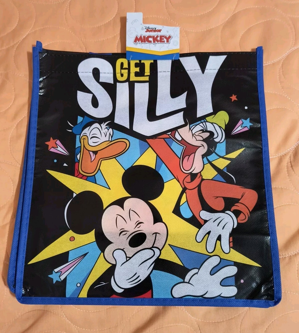 Disney Mickey Mouse Blue Reusable Eco Shopping Tote Bag with handle 🆕Free Ship!