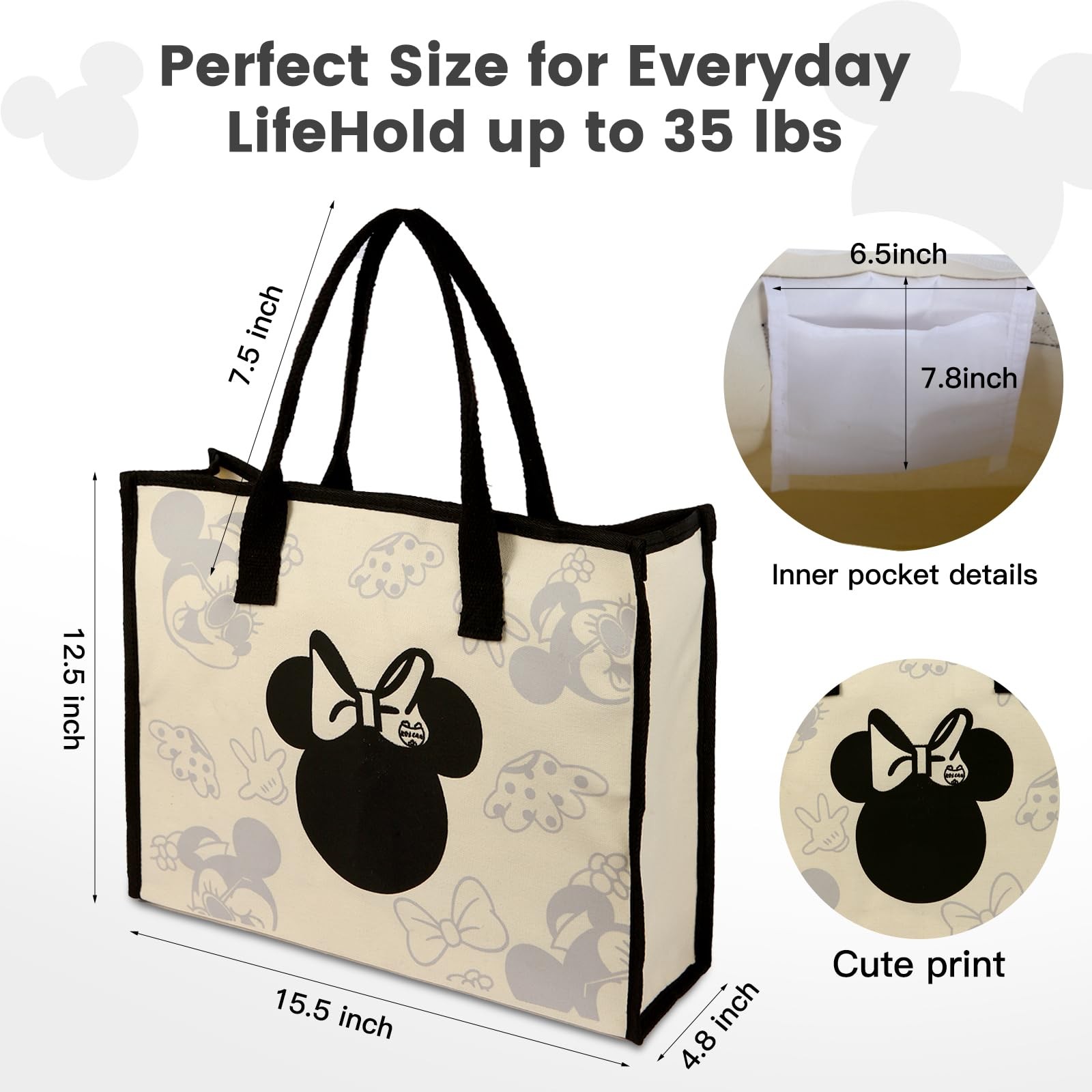 Cute Canvas Tote Bag Aesthetic for Women,Reusable Cloth Bags Shoulder Bag for…