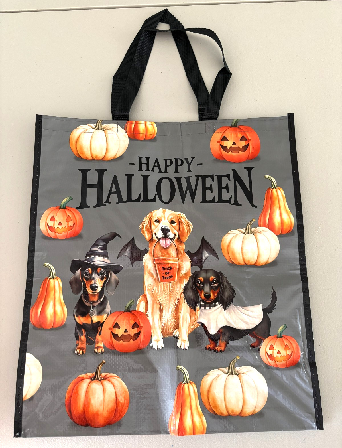 Cracker Barrel Halloween Dogs Reusable Tote Bag Shopping Market 19″ X 17″ X 7″