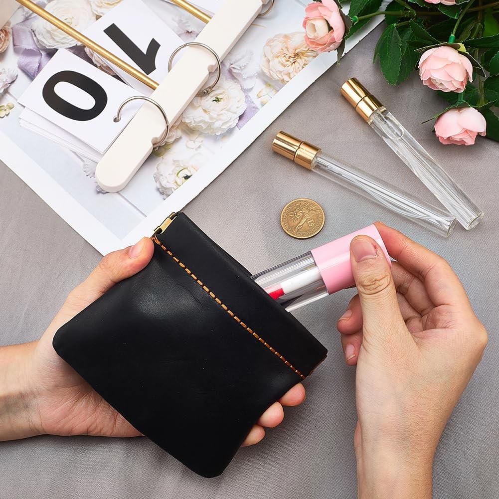 CALFOVERA 4.72 x 4.02 Inch Genuine Leather x x 0.37 inch, black