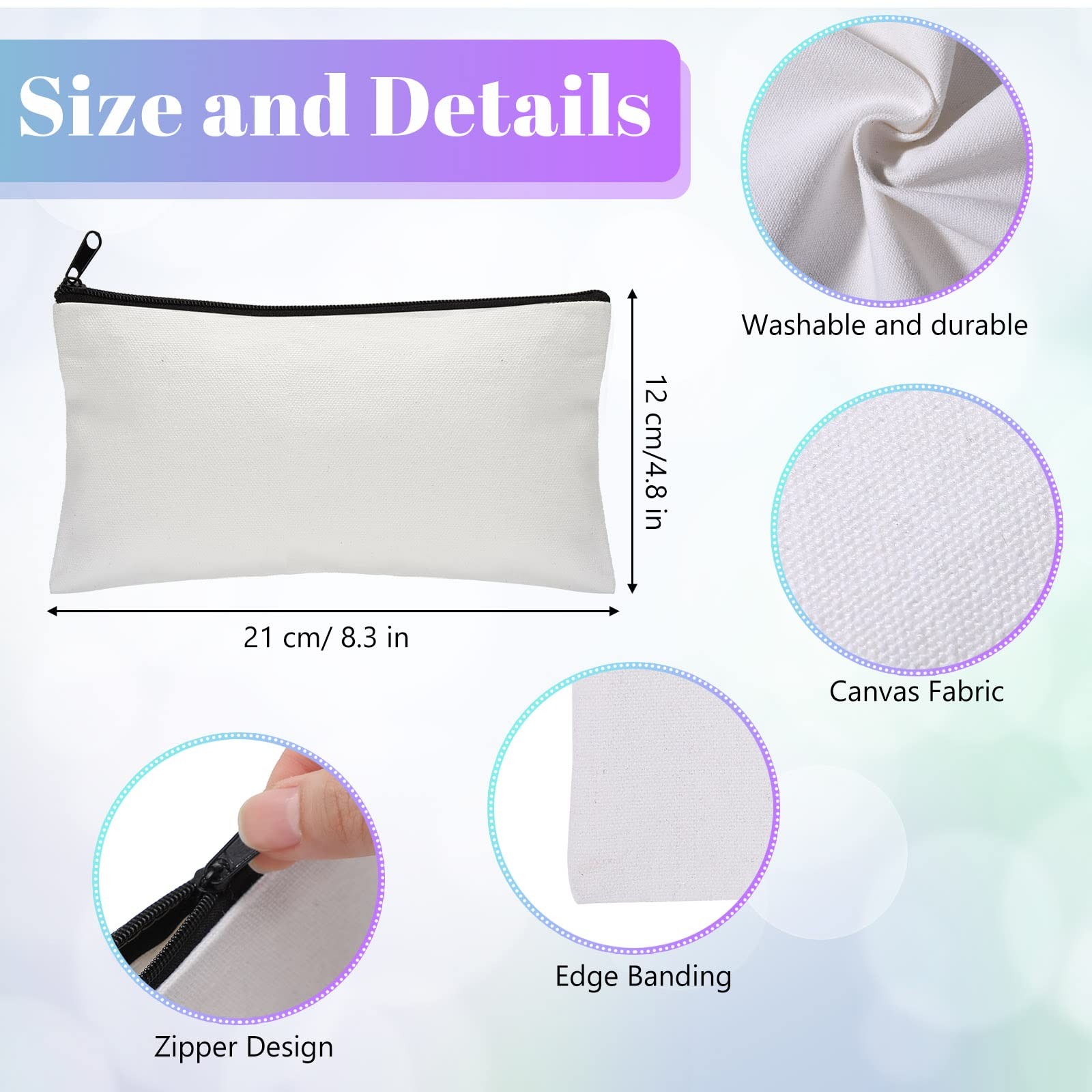 16 Pieces Canvas Tote Bag Bulk Sublimation Blank Large Reusable Grocery Shopp…