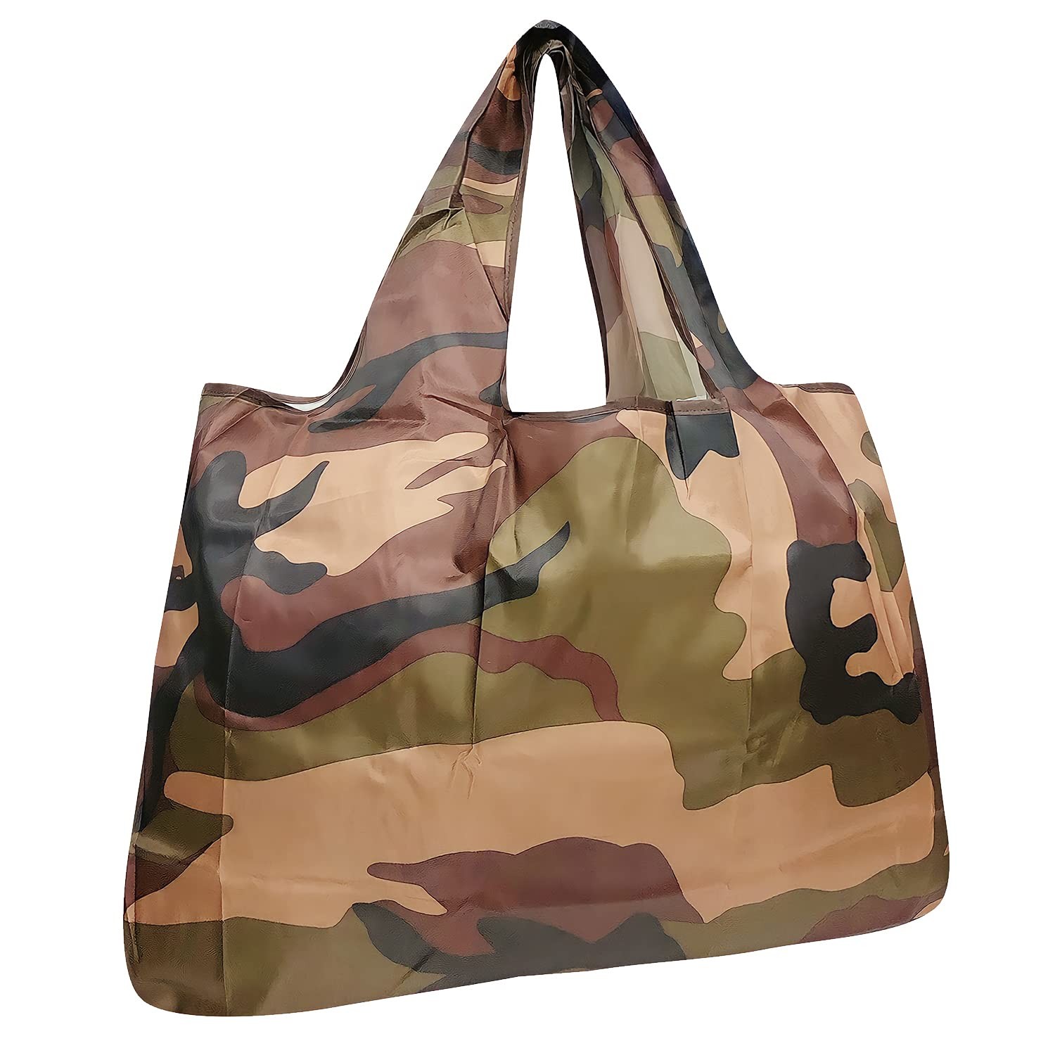 Large Foldable Tote Nylon Reusable Grocery Bag Camo