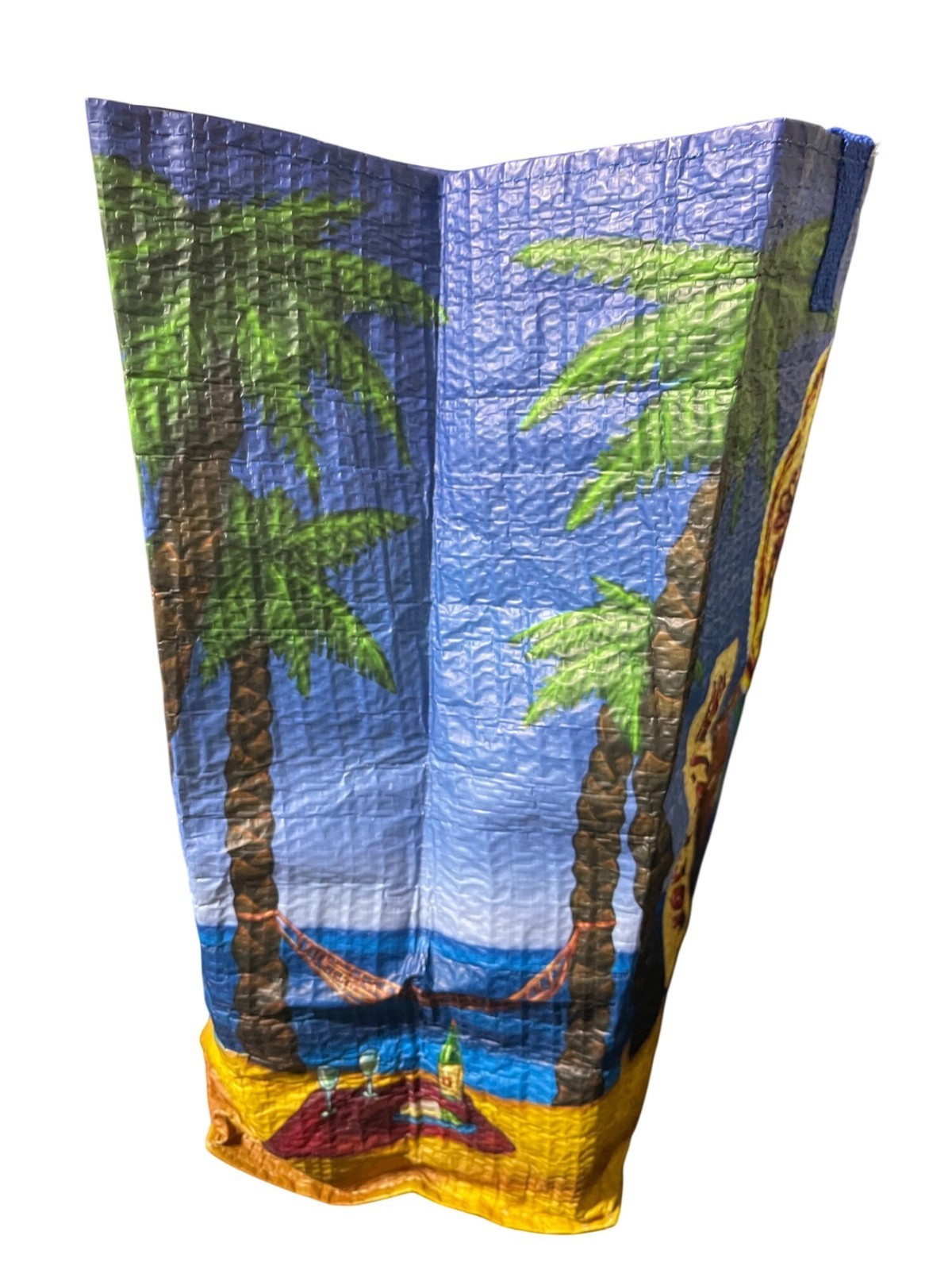 Trader Joes Reusable Bag Vibrant Island Design Surfboard Beach Double Handle