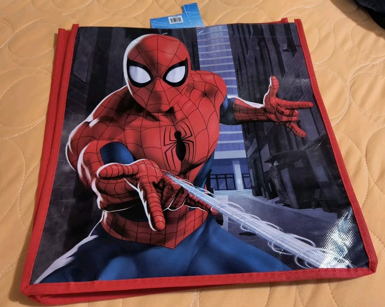 Marvel Comics Spiderman 🕷️Eco Red Shopping/Gift Tote Bag with Handles 🆕🆓Ship!