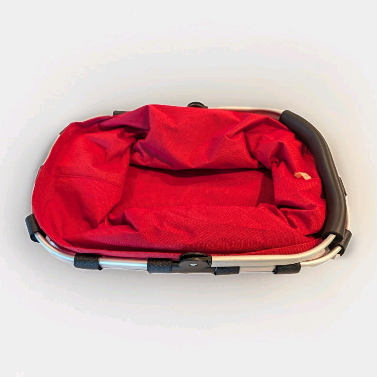 Shopping Basket Tote Reisenthel-Style Red Fold Flat Alum. Frame 19Lx11.5W