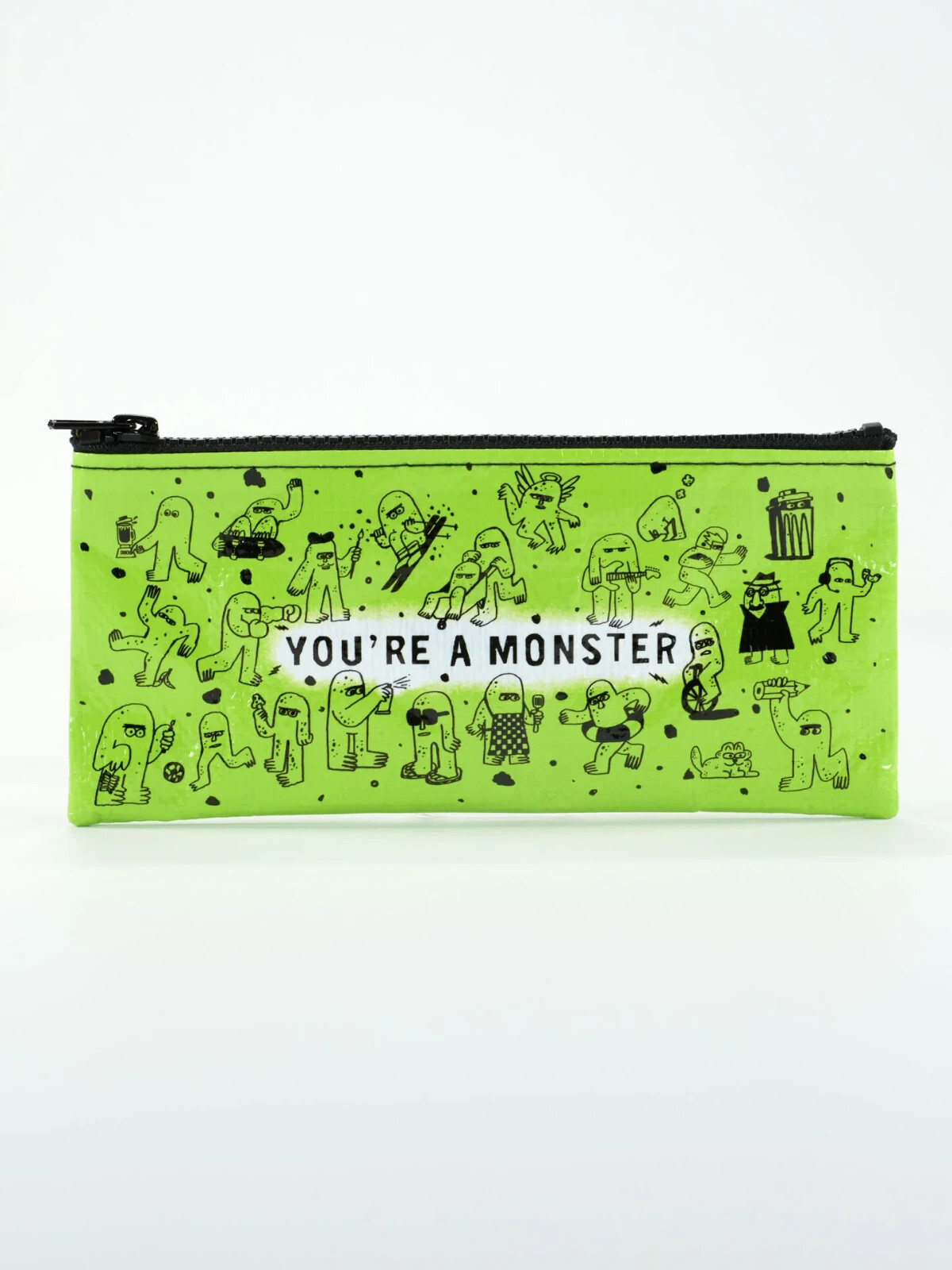 Blue Q You’re a Monster Pencil Case Pouch Chunky ZIpper 95% Recycle 4.25′ x 8.5′