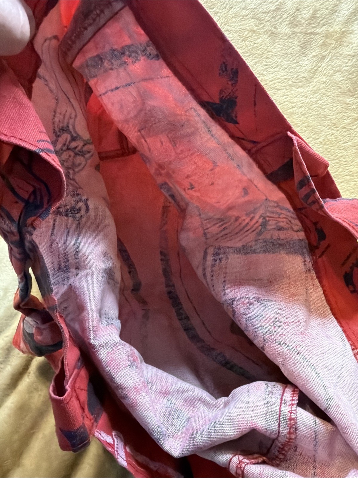 Vintage Trader Joe’s Made in USA Red Canvas Cheese Wine And Bread Tote Bag