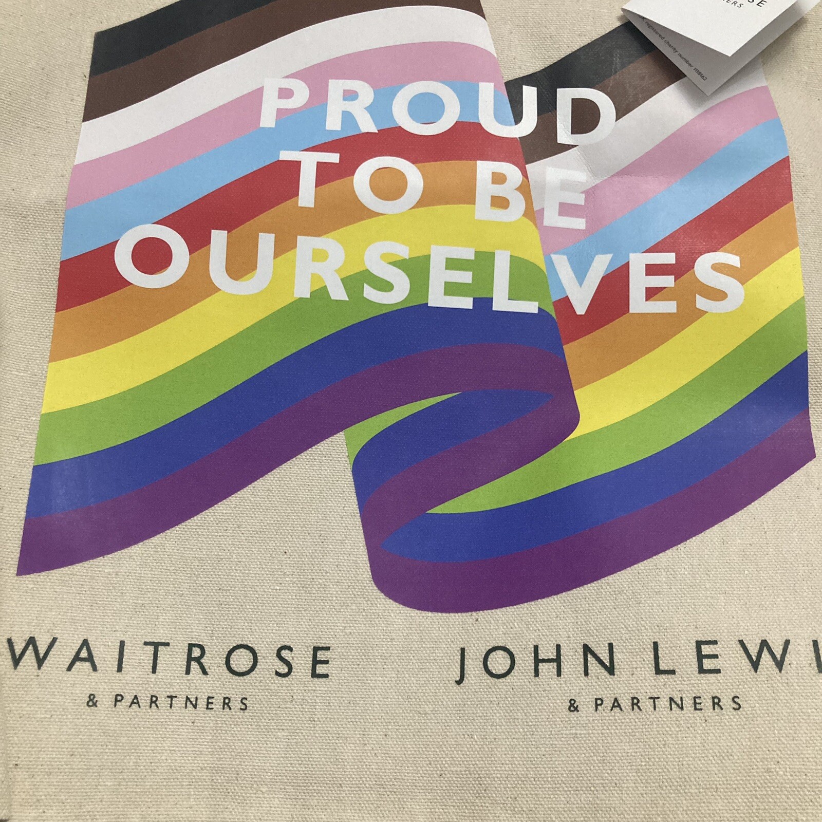 Waitrose Pride Be Ourselves Bag LGBQT 2023 Gay Lesbian Cotton John Lewis New
