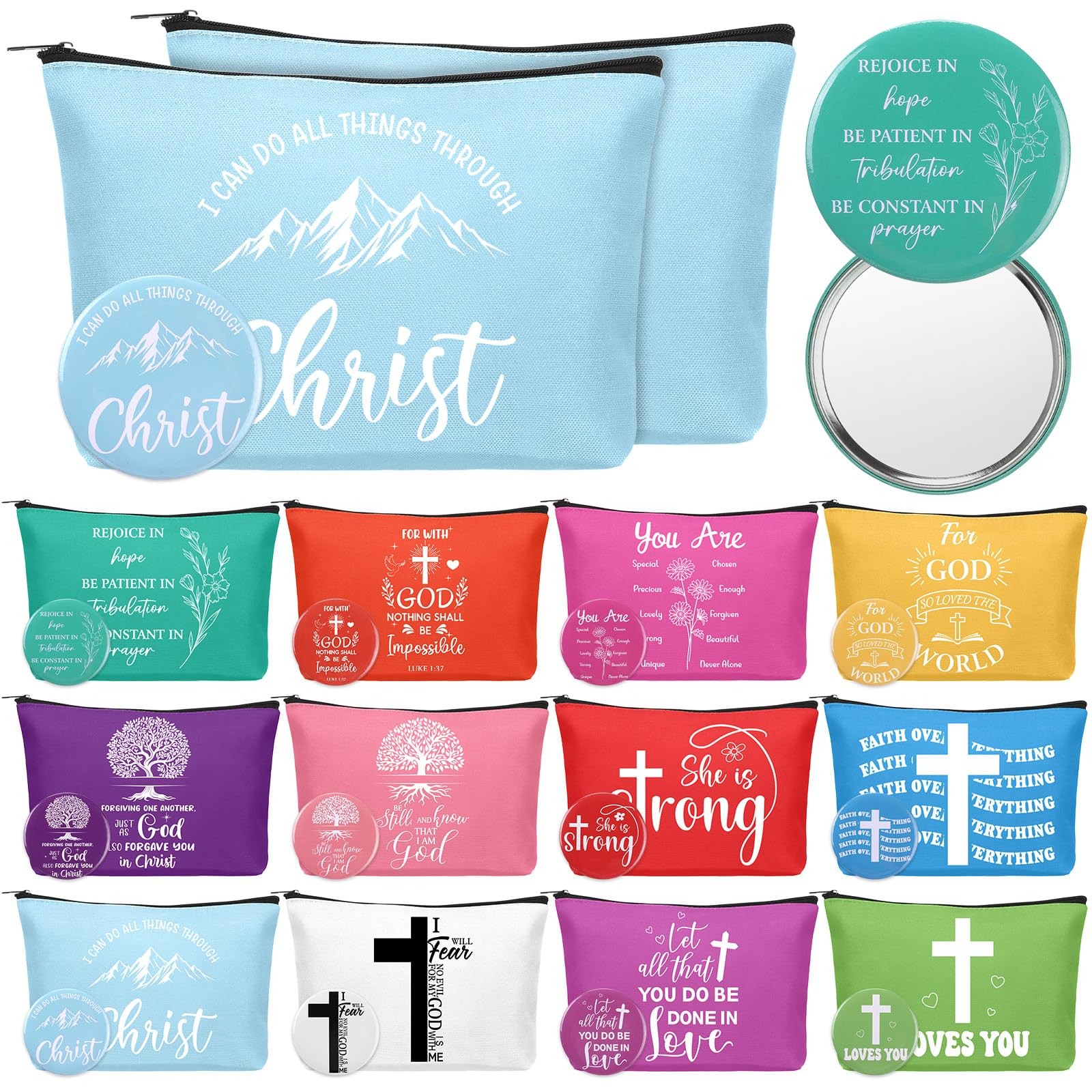 Sunnymove 24 Pcs Christian about 9 x 6 x 1.6 inches bags, multicolor